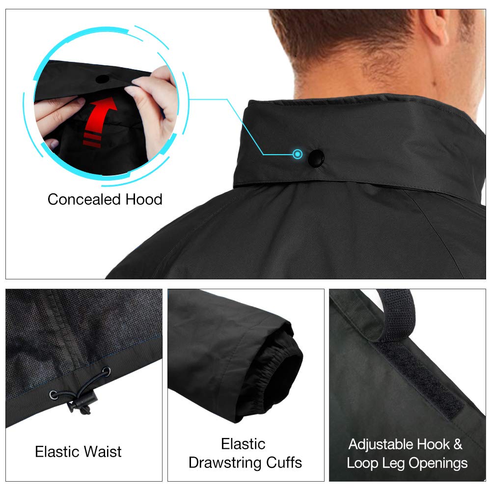 TIDEWE Rain Suit, Waterproof Breathable Lightweight 2 Pieces Rainwear