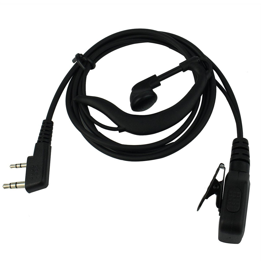 Retevis Walkie Talkie Earpiece with Mic,Volume Adjust,G Shape, for RT22 RT68 RT21 H-777 H-777S RT86,Compatible with Baofeng UV-5R 888S pxton Kenwood Two Way Radios,2 Way Radio Earpiece 2 Pin(10 Pack)