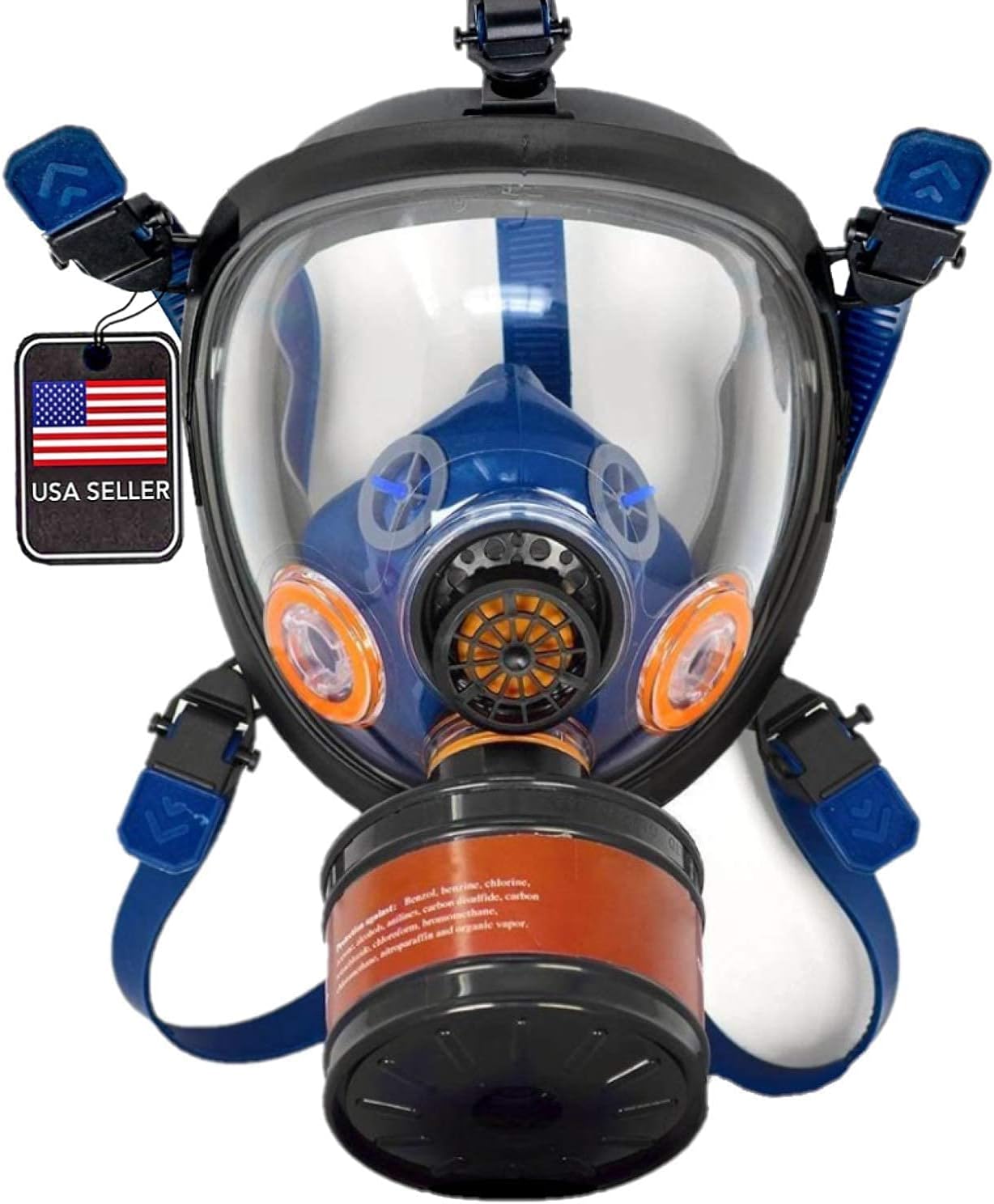 Smoke & Fire Safety Kit - ST-100X Survival Full Face Respirator & Fire Extinguisher Blanket Set - 1 40mm Dual Activated P-D-1 Filter Pod Included