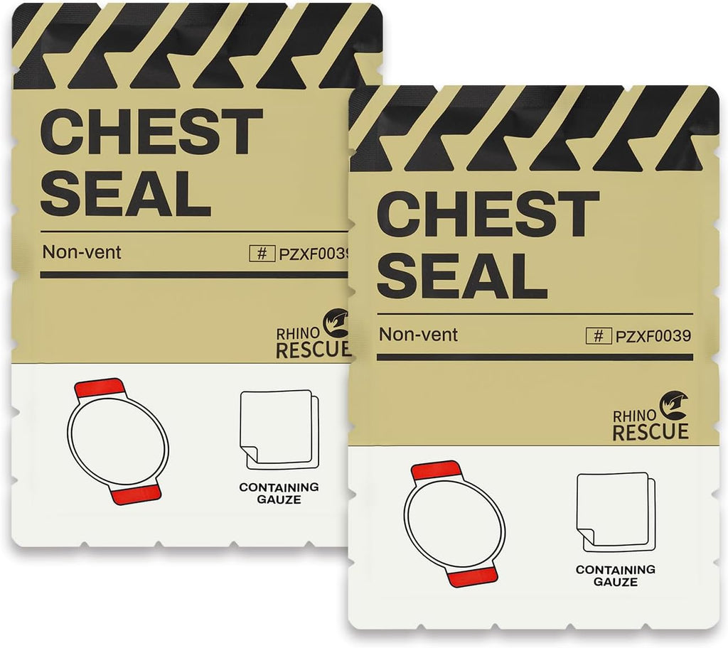 RHINO RESCUE Bundle IFAK Trauma Kit with C-A-T Tourniquet for Wound Care, Tactical First Aid Kit+Chest Seal Non-Vented, Sterile Emergency Trauma Dressing
