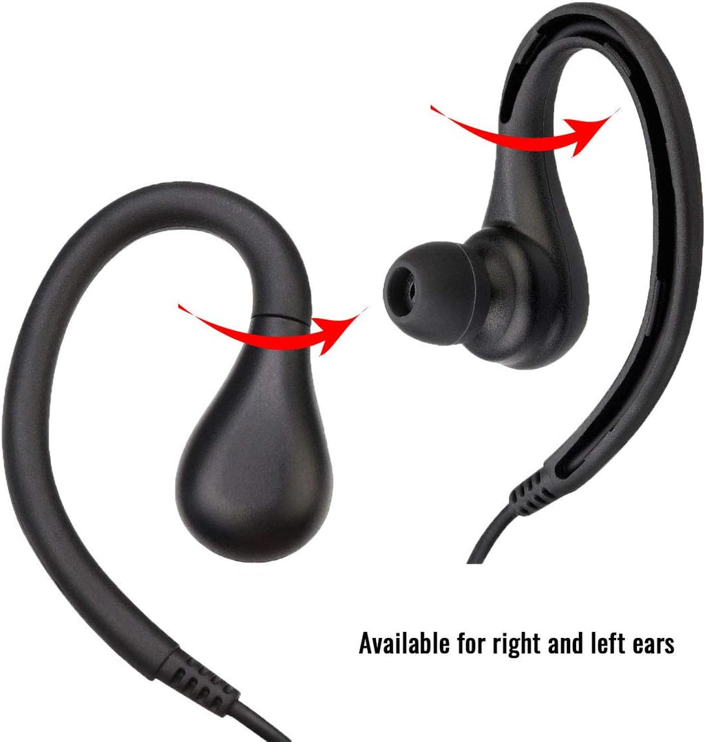 Retevis RT22 Walkie Talkie Earpiece with Mic, Earhook, 2 Pin, for RT22 RT68 RT21 H-777 RT86, Compatible with Pxton Baofeng BF-888S BF-T26 Kenwood Two Way Radio, Two Way Radio Earpiece(1 Pack)