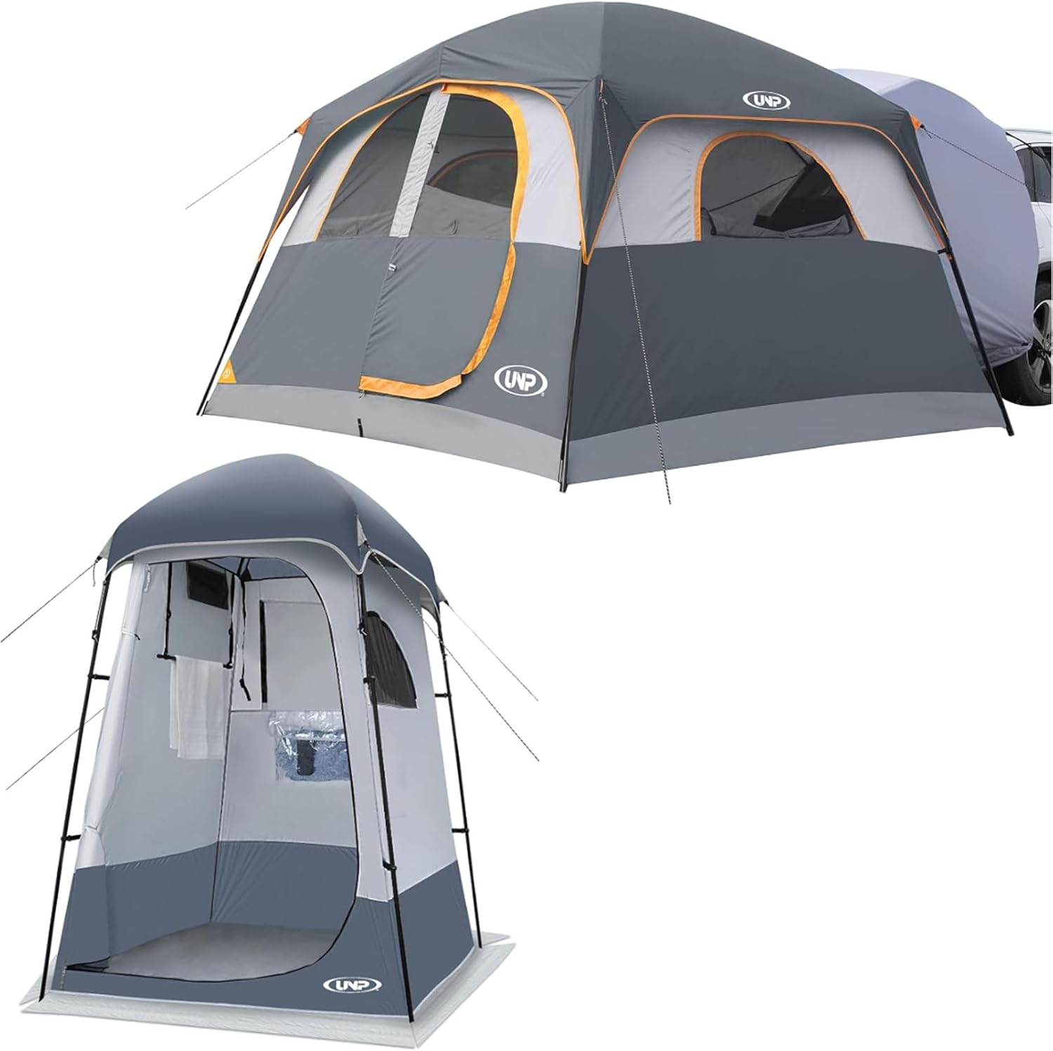 UNP Camping Shower Tent and SUV 6 Person Camping Tent for Outdoor Pricacy Shelter Hiking Fishing