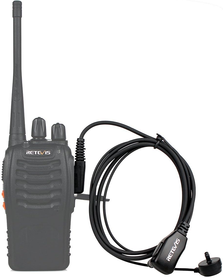 Retevis Walkie Talkie Earpiece with Mic, Comfortable Acoustic Tube, for RT22 RT68 RT21 H-777 RT86A, Compatible with Kenwood Baofeng BF-888S BF-T26 Pxton Walkie Talkies, Surveillance Headset(2 Pack)