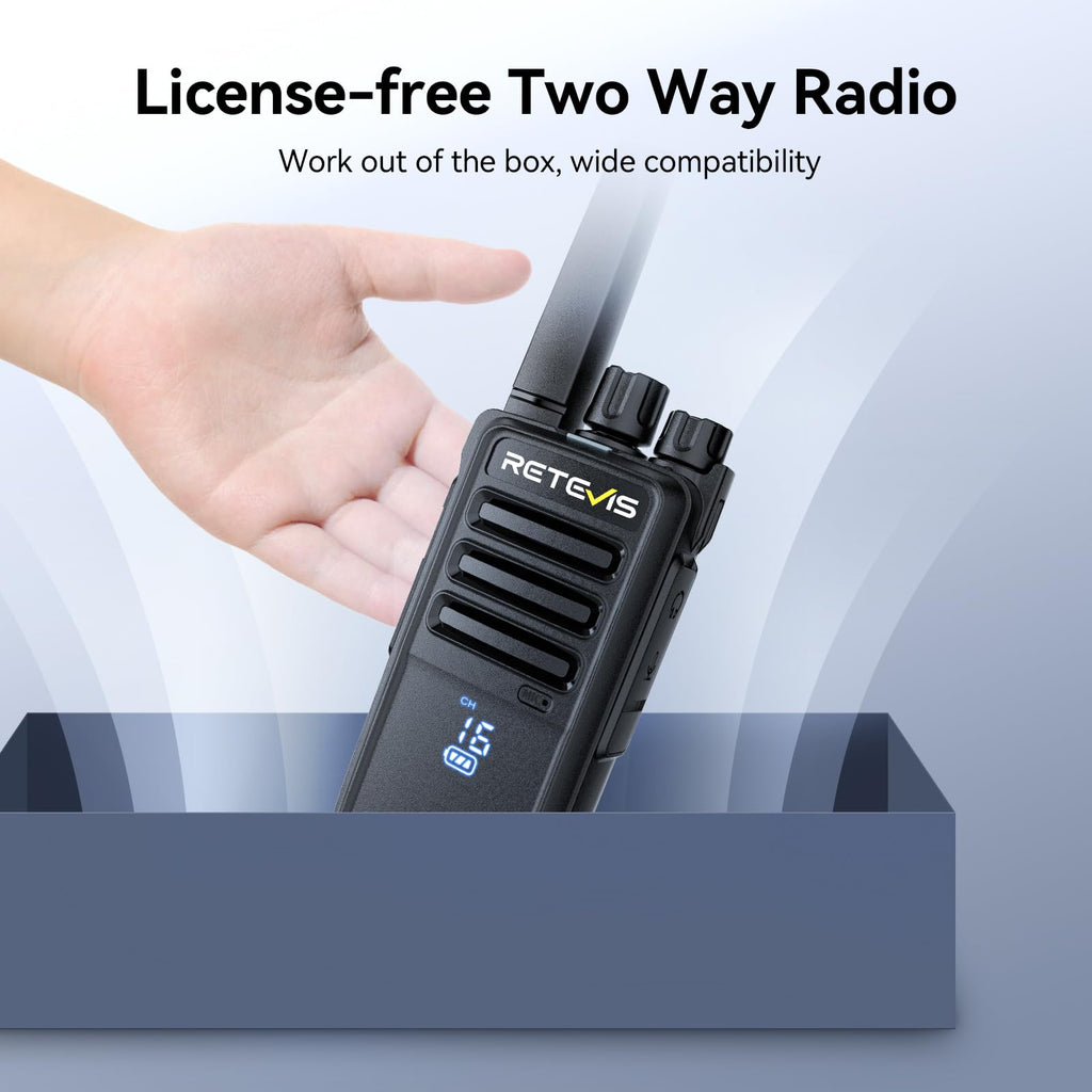Retevis RT68 Two-Way Radios Long Range, Walkie Talkies for Adults, 2 Way Radio with Earpiece, Walkie Talkie Rechargeable with Charging Base, for Manufacturing Restaurant Business School(10 Pack)