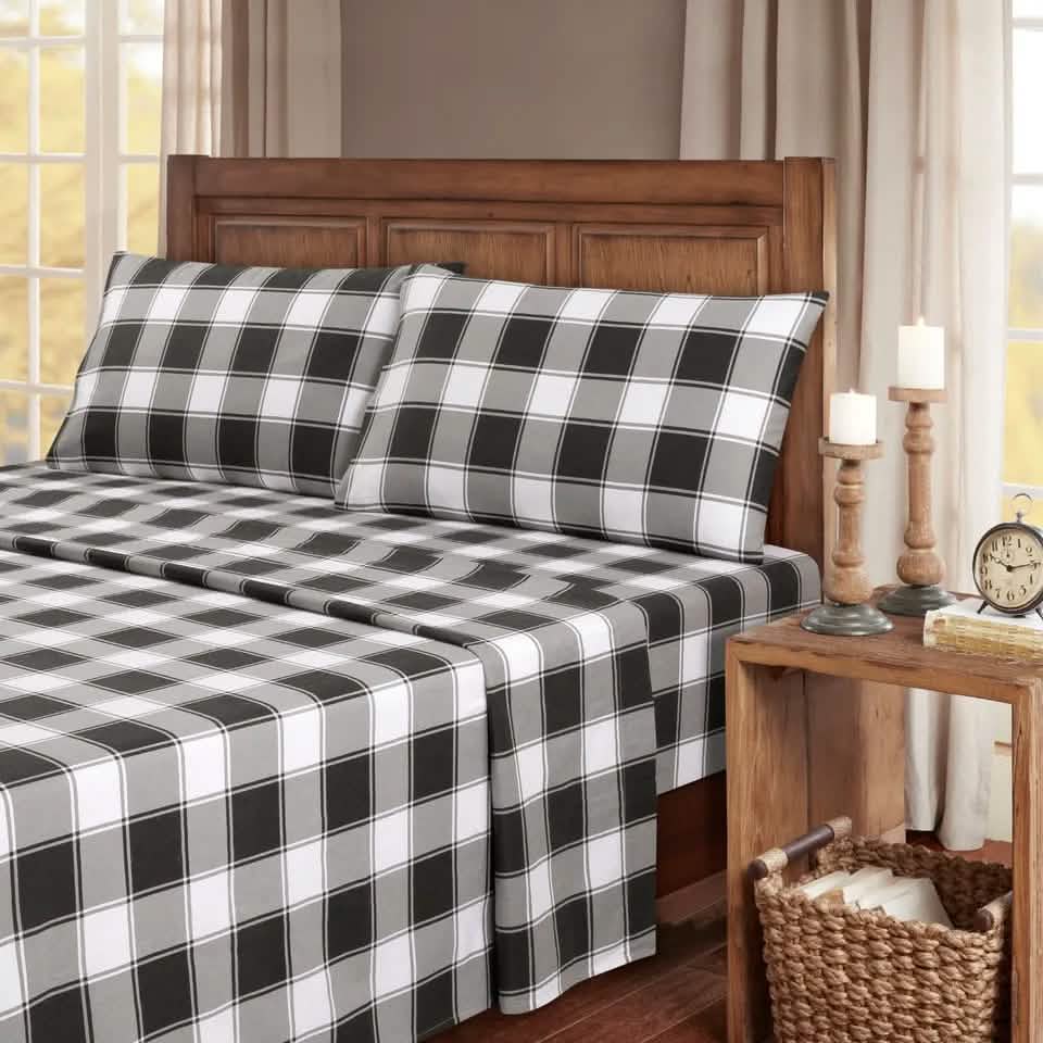 4-Piece: Kathy Ireland 100% Turkish Cotton Flannel Sheet Set