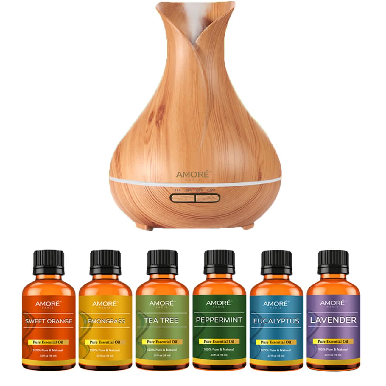 7-Pack: Ultrasonic Diffuser With Essential Oil