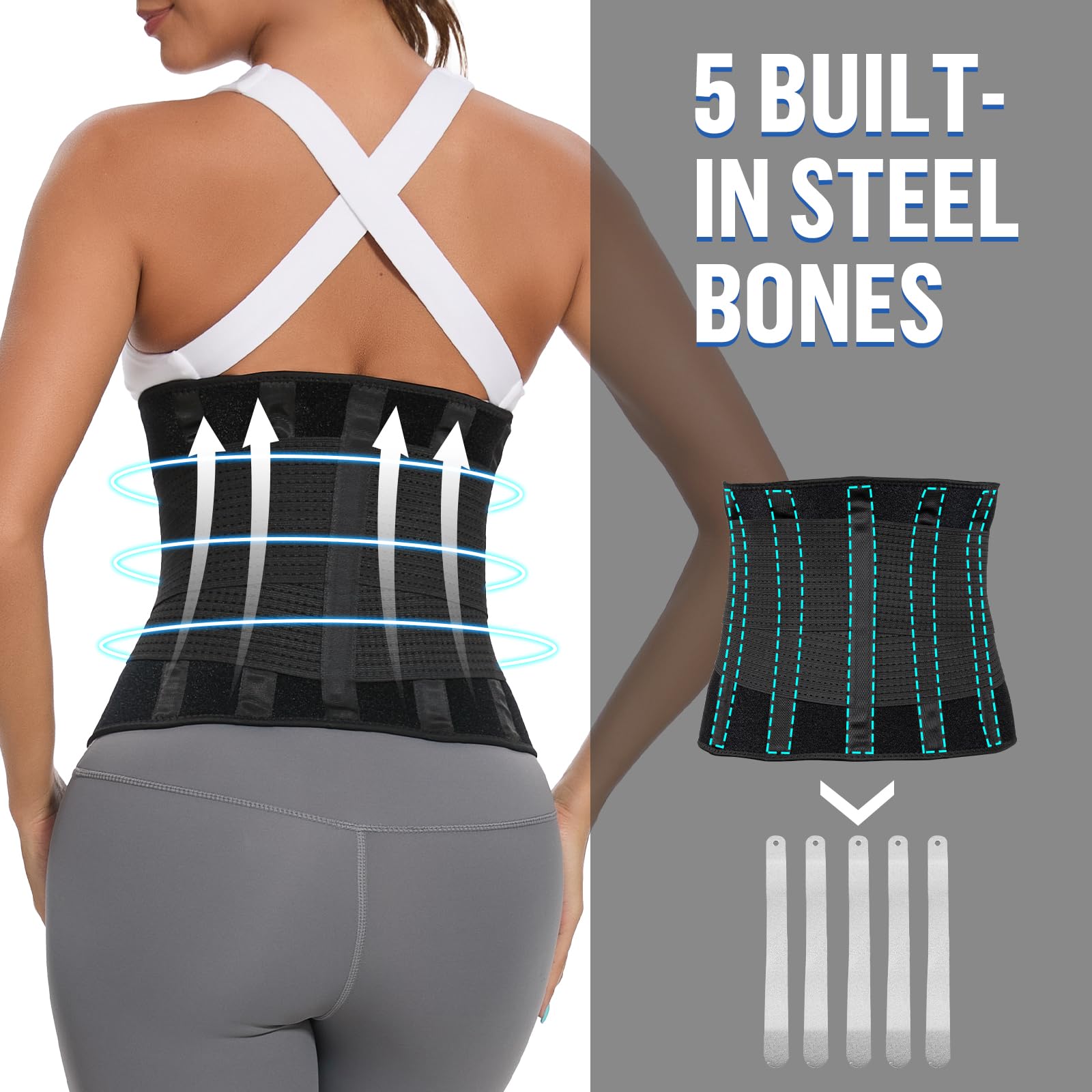 Jueachy Waist Trimmer for Women Workout: Sweat Waist Trainer for Womens - Easy Clean for Men Gym