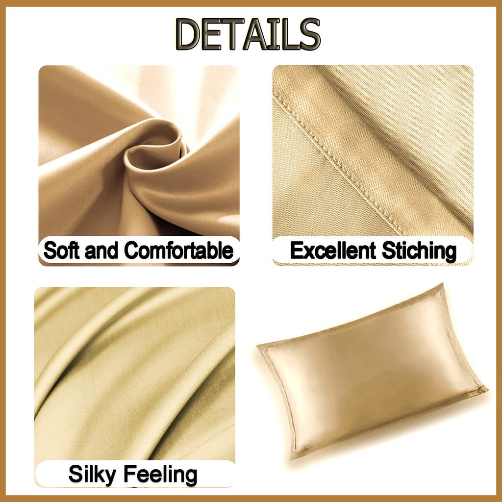 Copper Pillowcase with 100% Copper Oxide Fiber, Prevents Crow's Feet, Forehead Wrinkles, Fine Lines & Hair Smooth, Silk Like Soft Pillow Cover for Mum Daughter Girlfriend (18.5 in × 27.5 in) (2 pcs)
