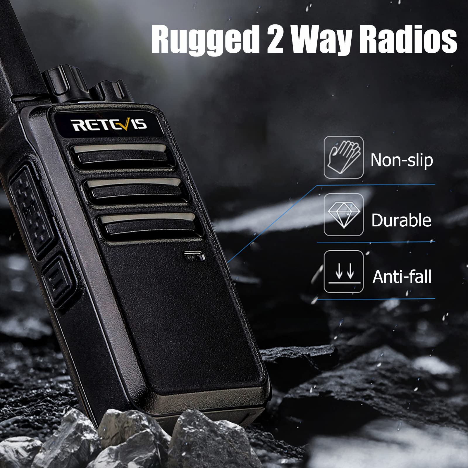 Retevis RT68 2 Way Radio, Long Range Walkie Talkies for Adults (10 Pack) with 10 Multi Way Charger, Easier Securer Charging, 1200mAh, Compact Handheld Two Way Radios Rechargeable for Industry