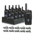 Retevis RT68 Two-Way Radios Long Range, Walkie Talkies for Adults, 2 Way Radio with Earpiece, Walkie Talkie Rechargeable with Charging Base, for Manufacturing Restaurant Business School(10 Pack)