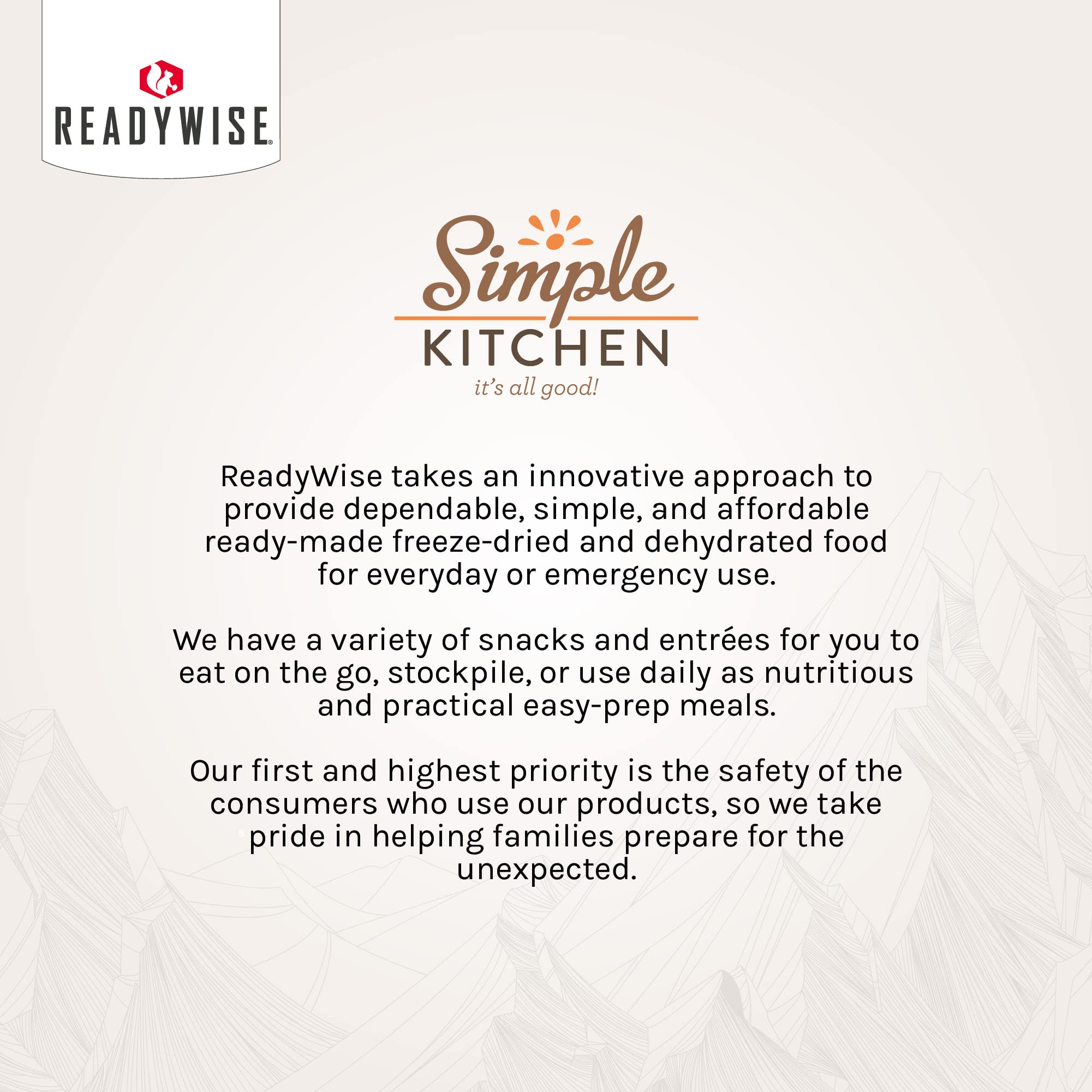 READYWISE - Simple Kitchen, Tomato Basil Soup, 17 Servings, MRE, Gluten Free, & Vegetarian, Food, Soup Mix, for Events, Hiking, Emergency Food Supply, Camping Essentials, or Daily Use, 1 Pack