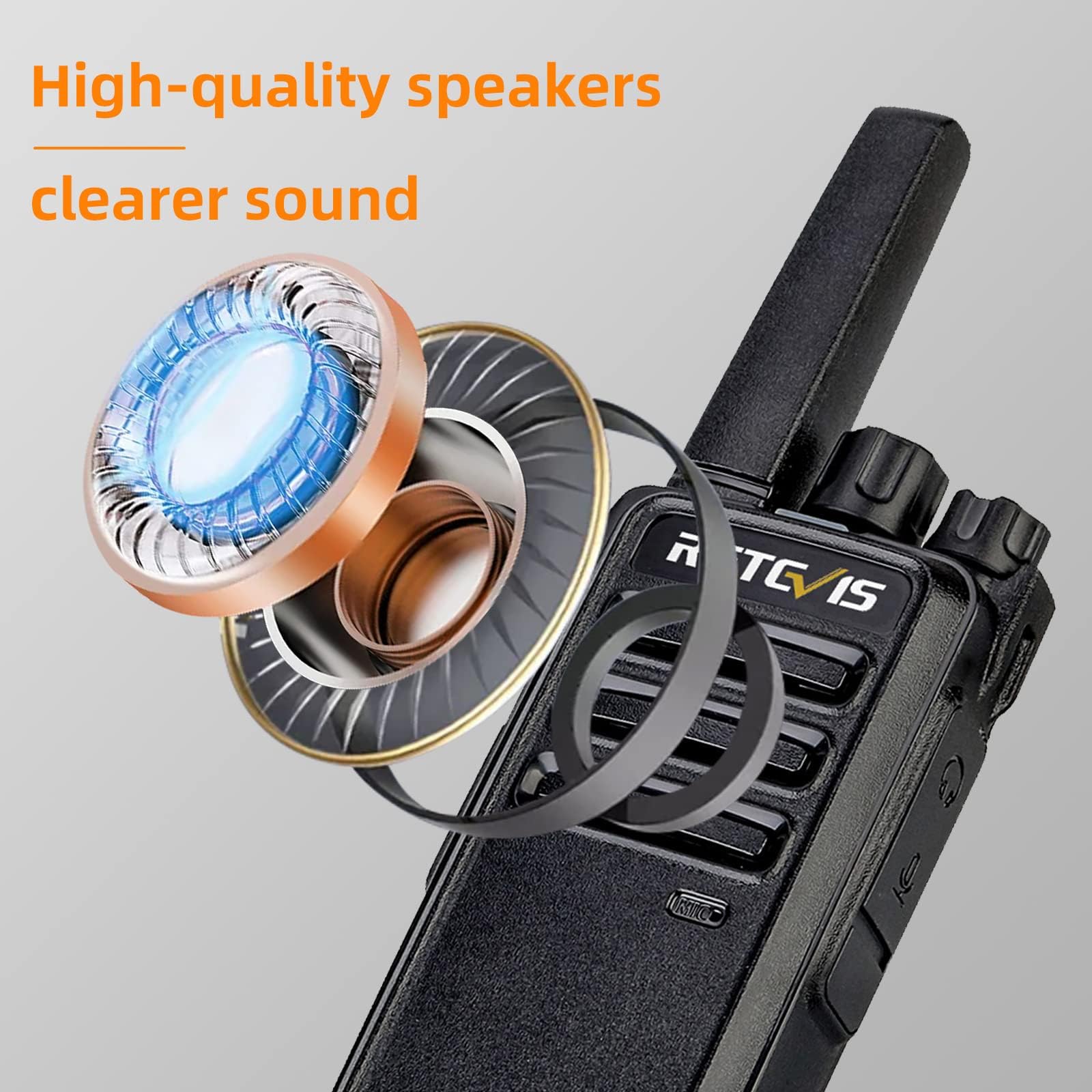 Retevis RT68 Walkie Talkies Rechargeable,Portable FRS Two-Way Radios for Adults,Heavy Duty 2 Way Radios Long Range,USB Charging Base,License Free Walkie Talkie for Road Trip Gifts Camping (2 Pack)