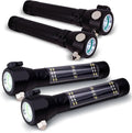 Ready Hour 9-in-1 Multi Function LED Solar Rechargeable Flashlight (4 Pack) | Emergency Car Safety Tool with Power Bank, Window Breaker, Seatbelt Cutter, Compass, Car Accessories, Gift for New Drivers