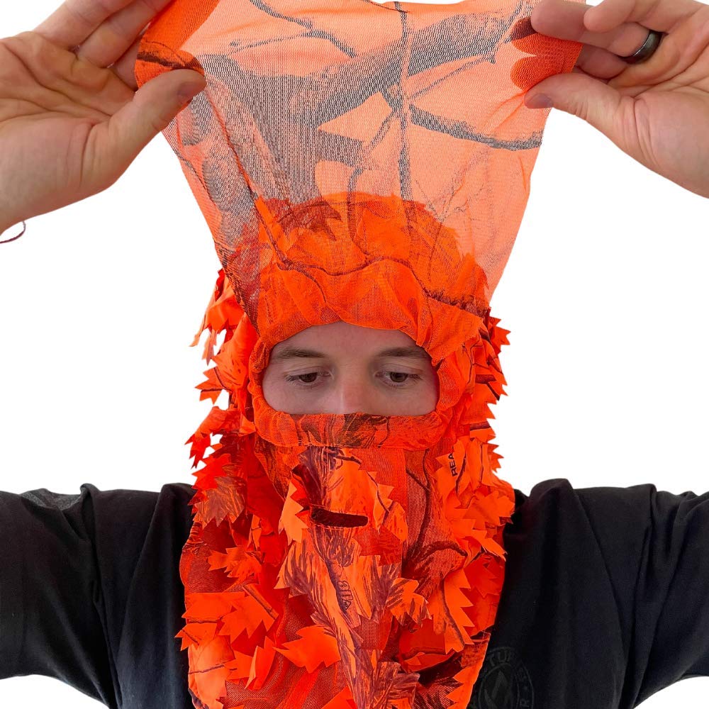 Arcturus Camo 3D Leaf Ghillie Camouflage Face Mask. Leafy, Full Coverage, Breathable Hunting Mask with Customizable Fit