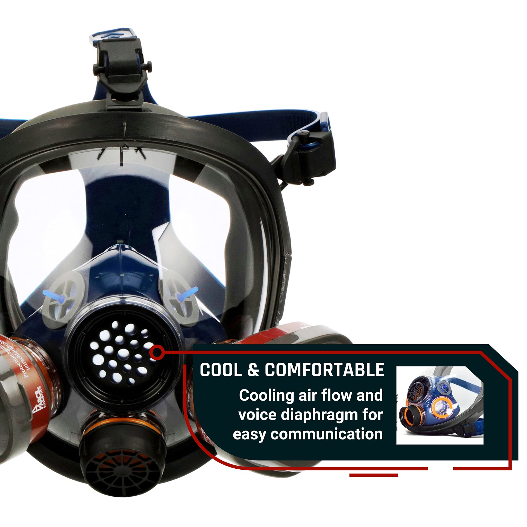 Parcil Distribution Gas Mask Survival Nuclear and Chemical Full Face Respirator - Organic Vapor & Particulate - CE Tested