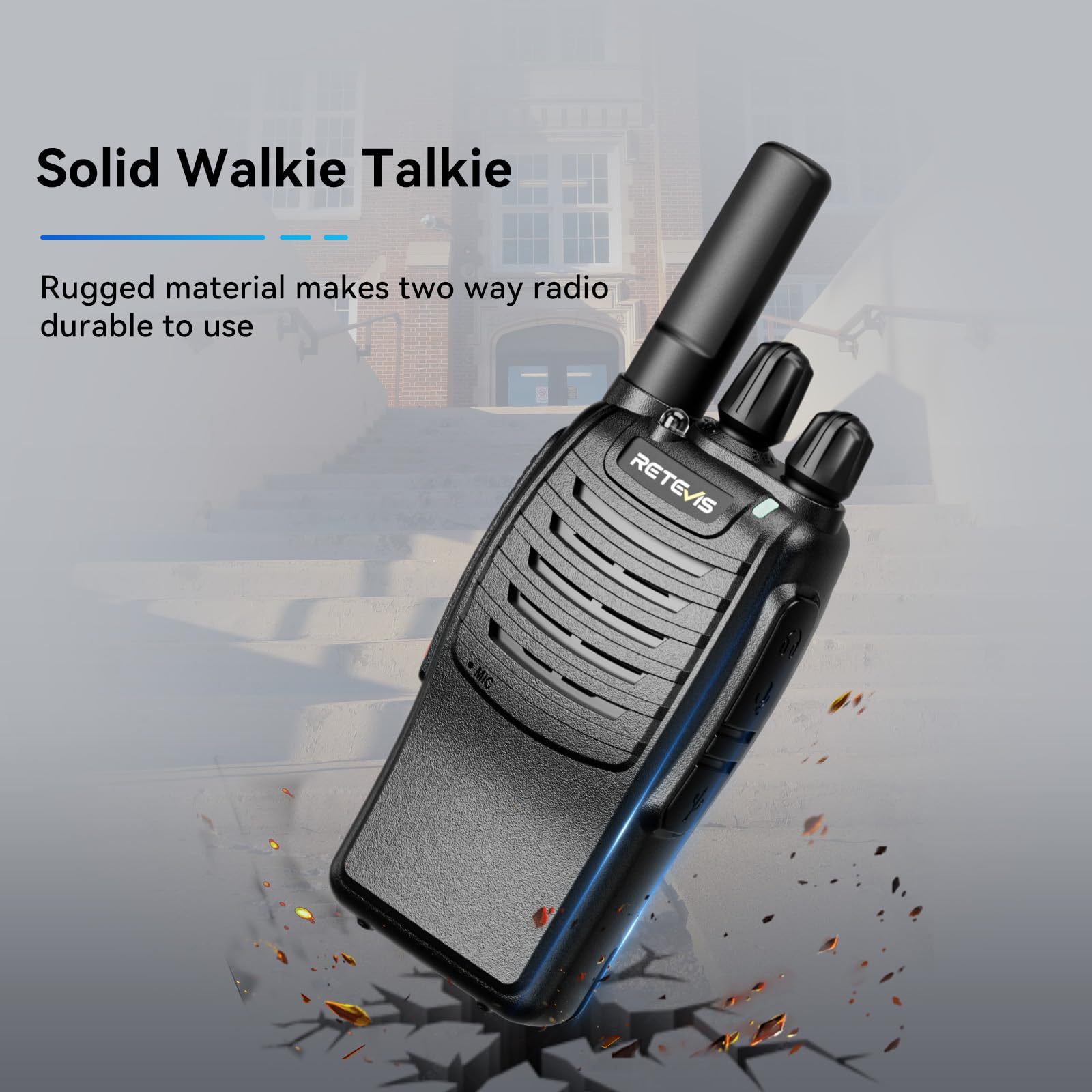 Case of 6,Retevis H-777 Walkie Talkies for Adults Long Range, Rechargeable Two-Way Radios,with 6-Way Multi Unit Charger,Flashlight Handheld Business 2 Way Radios
