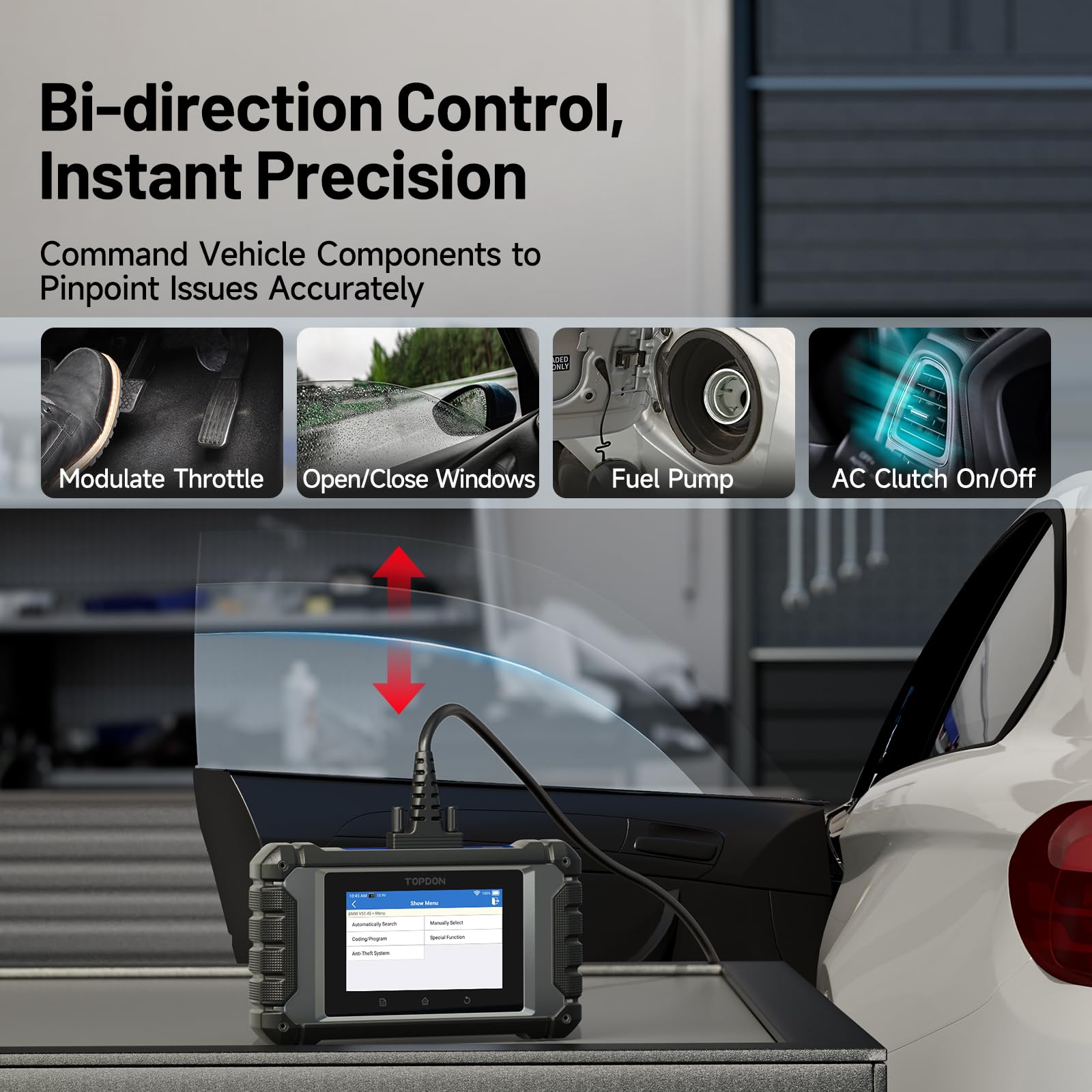 TOPDON ArtiDiag EU Bi-Directional Scanner, Full-System Diagnostic Tool for Mercedes-Benz, BMW, V.A.G Group, ECU Online Coding, All Service Functions, Active Test, V.A.G Guidance, Lifetime Free Update