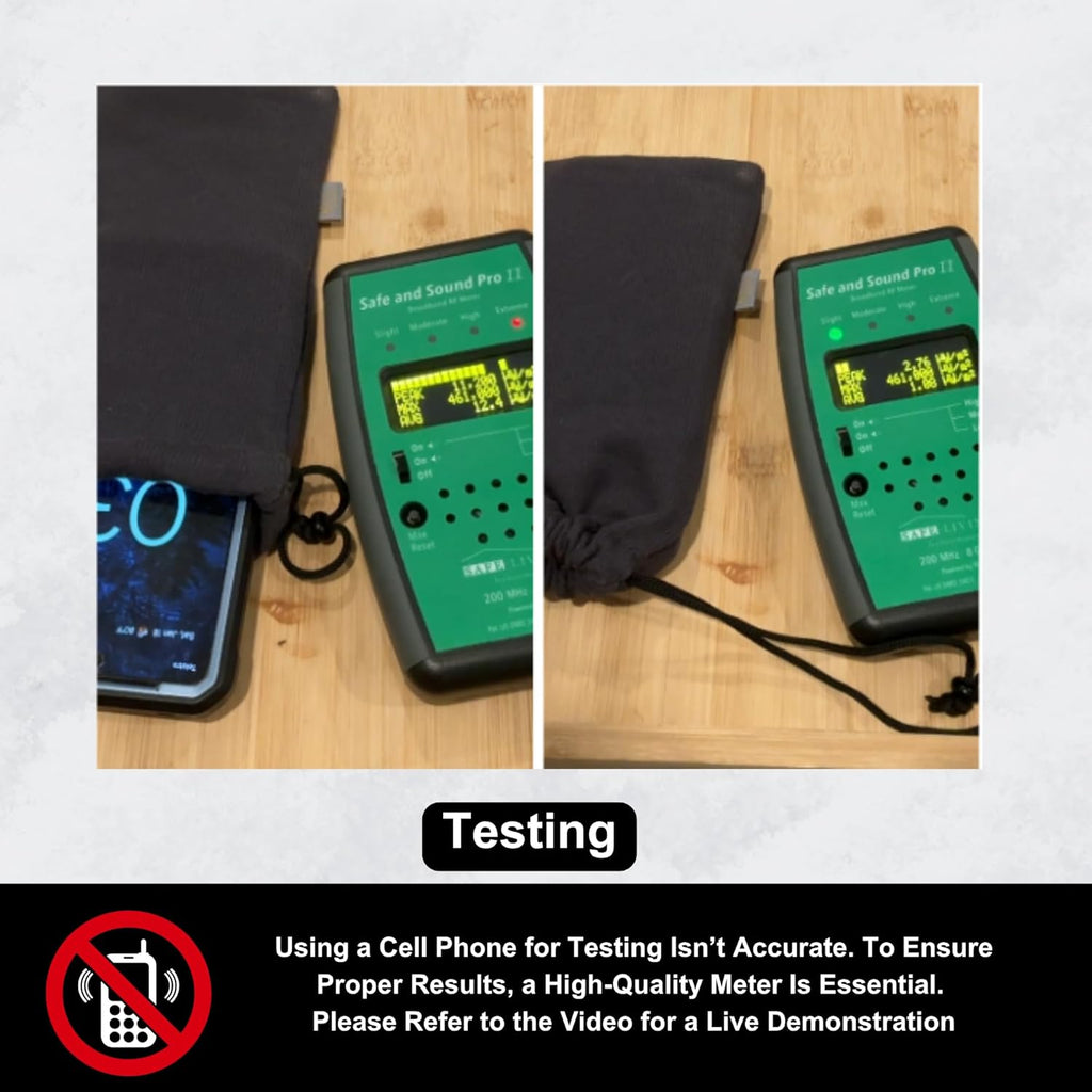 .E-M-F Phone Pouch, with EcoShield™ Bamboo Lyocell Fara-day Silver Fabric- Designed for cell to ring while in pouch - fits with case on - ideal for everyday 5 G, B T, Smart Meter & Wi Fi environments