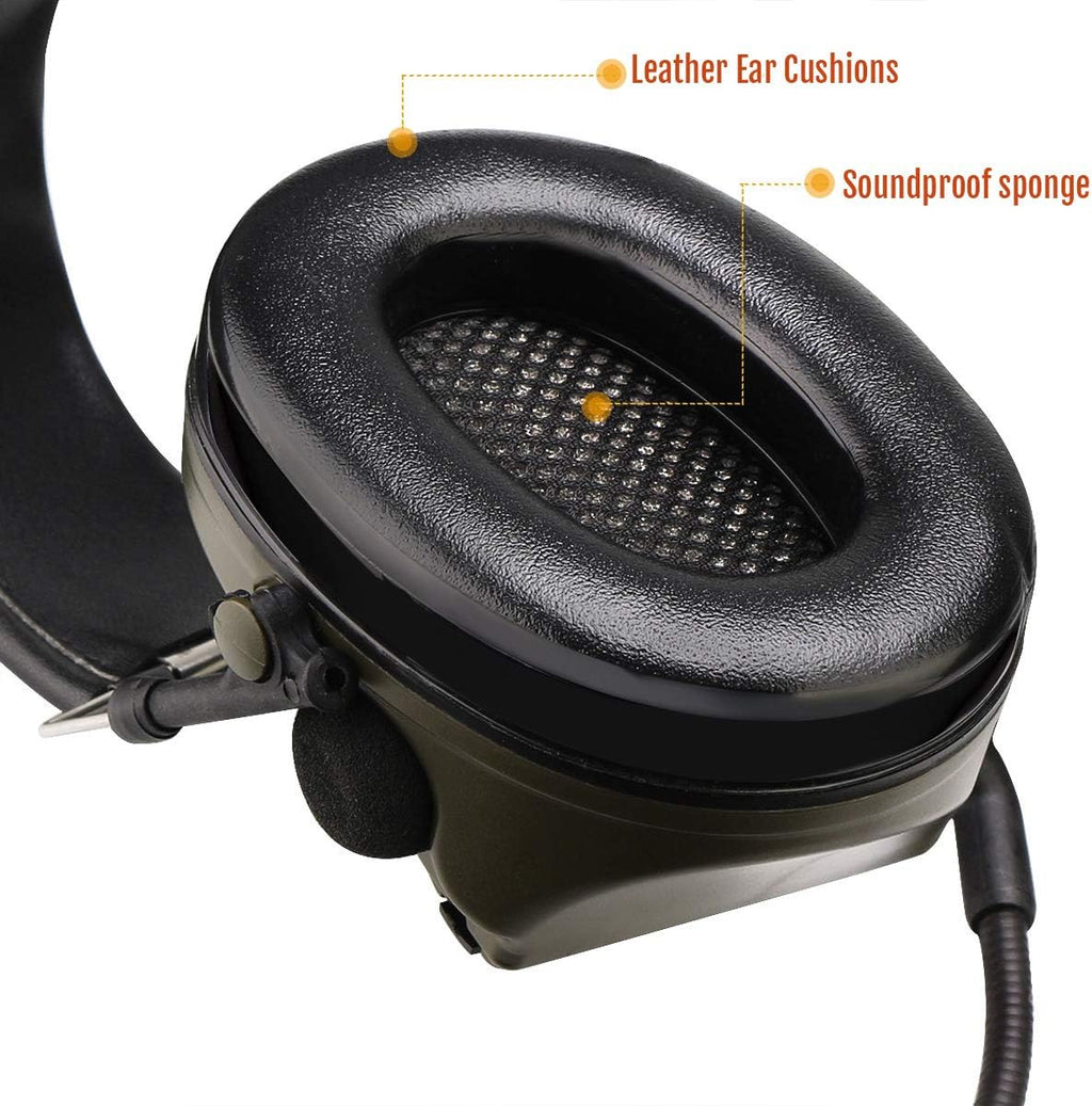 Retevis EHK007 Tactical Headset,Hunting & Shooting Earmuffs with Mic, Sound Amplification, Noise Reduction Walkie Talkie Headset, Compatible with Baofeng UV-5R BF-F8HP PRO AR-5RM RT22 RT86 B3H(1 Pack)