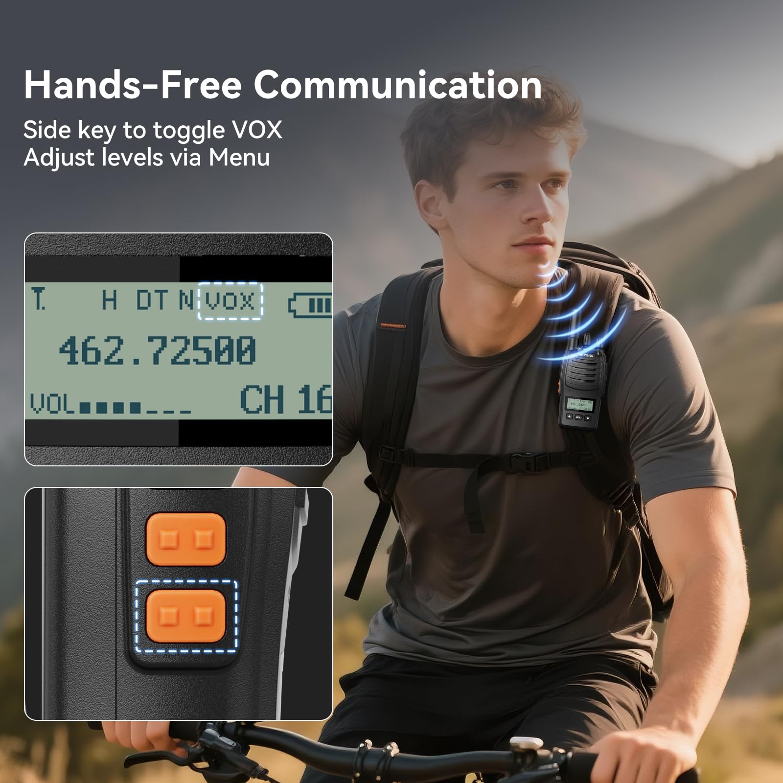 Retevis H-777 Walkie Talkies Rechargeable, 2 Way Radios Long Range, Portable FRS Two-Way Radios, Short Antenna, LED Flashlight, for Adults Family Outdoor (3 Pack)
