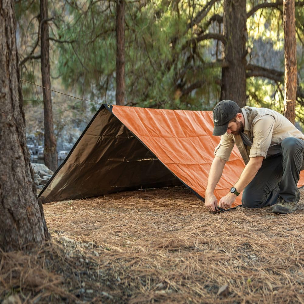 Arcturus XL Heavy Duty Survival Blanket – Insulated Reflective Thermal Camping Tarp - 8.5 FT x 12 FT (Olive Green)
