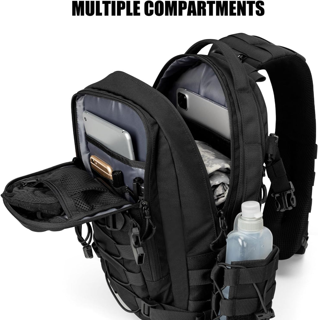 Jueachy Tactical Sling Bag for Men: Everyday Carry Gear 12L EDC CCW Concealed Carry Sling Bag 2-in-1 Shoulder Bag Backpack