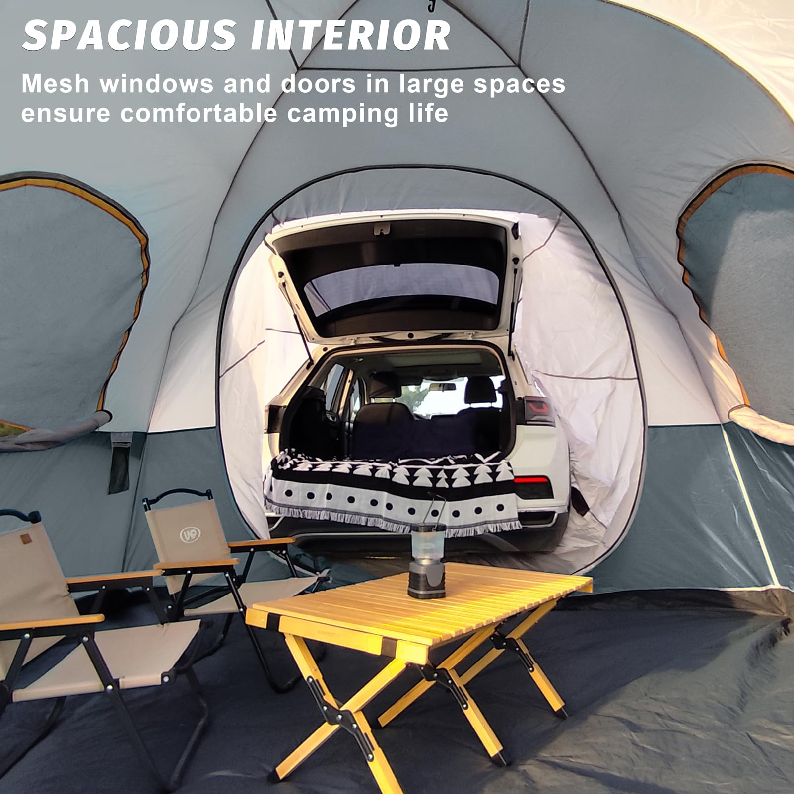 UNP SUV Dome Tent for Camping, Outdoor 6 Person Car Camping Tent, Easy Set Up SUV Tailgate Tent with Rainfly 10' x 10' Vehicle Camping Tent | for Camping, Outdoor, Car Camping Tent, Easy Set Up, SUV Tailgate Tent, with Rainfly
