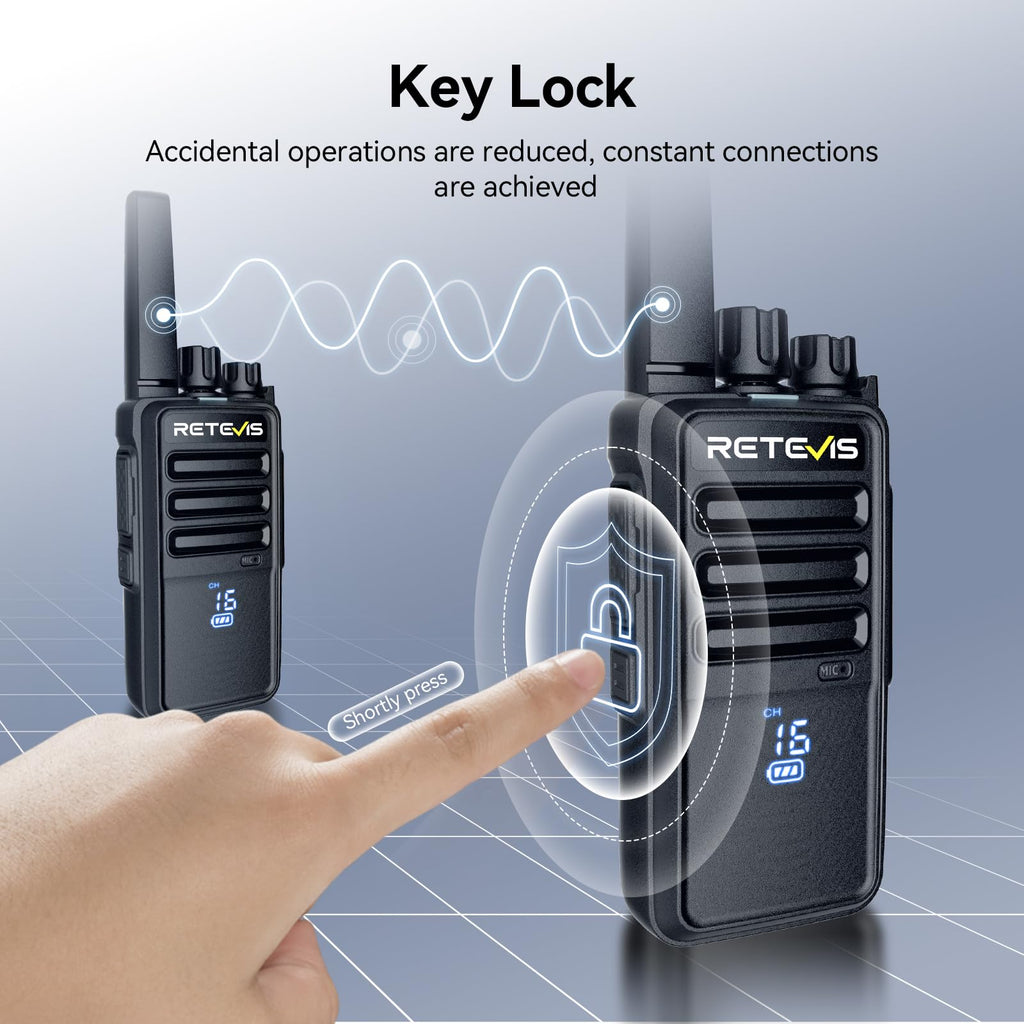 Retevis RT68 Two-Way Radios Long Range, Walkie Talkies for Adults, 2 Way Radio with Earpiece, Walkie Talkie Rechargeable with Charging Base, for Manufacturing Restaurant Business School(10 Pack)