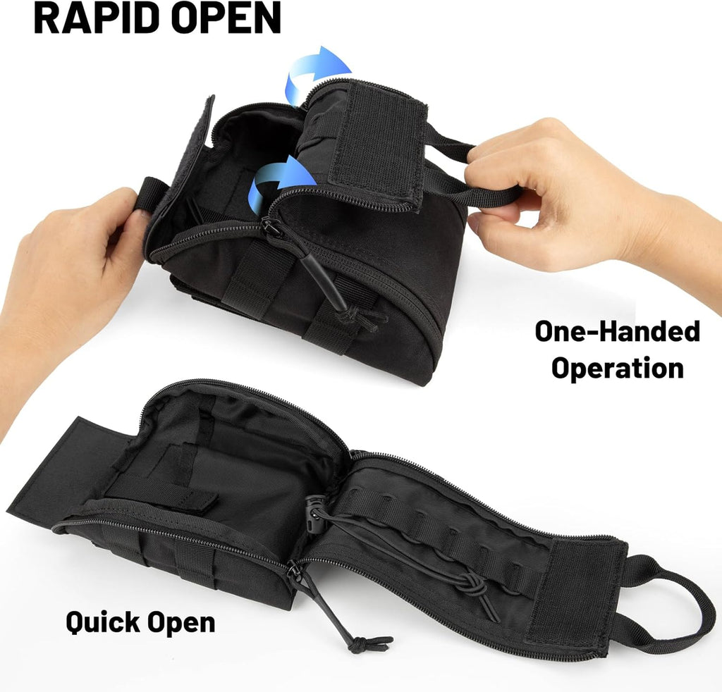 Tactical Medical Pouch Molle IFAK: First Aid Pouches Kit Empty-Small Tactical Duty Belt Medical Bag Rip Away
