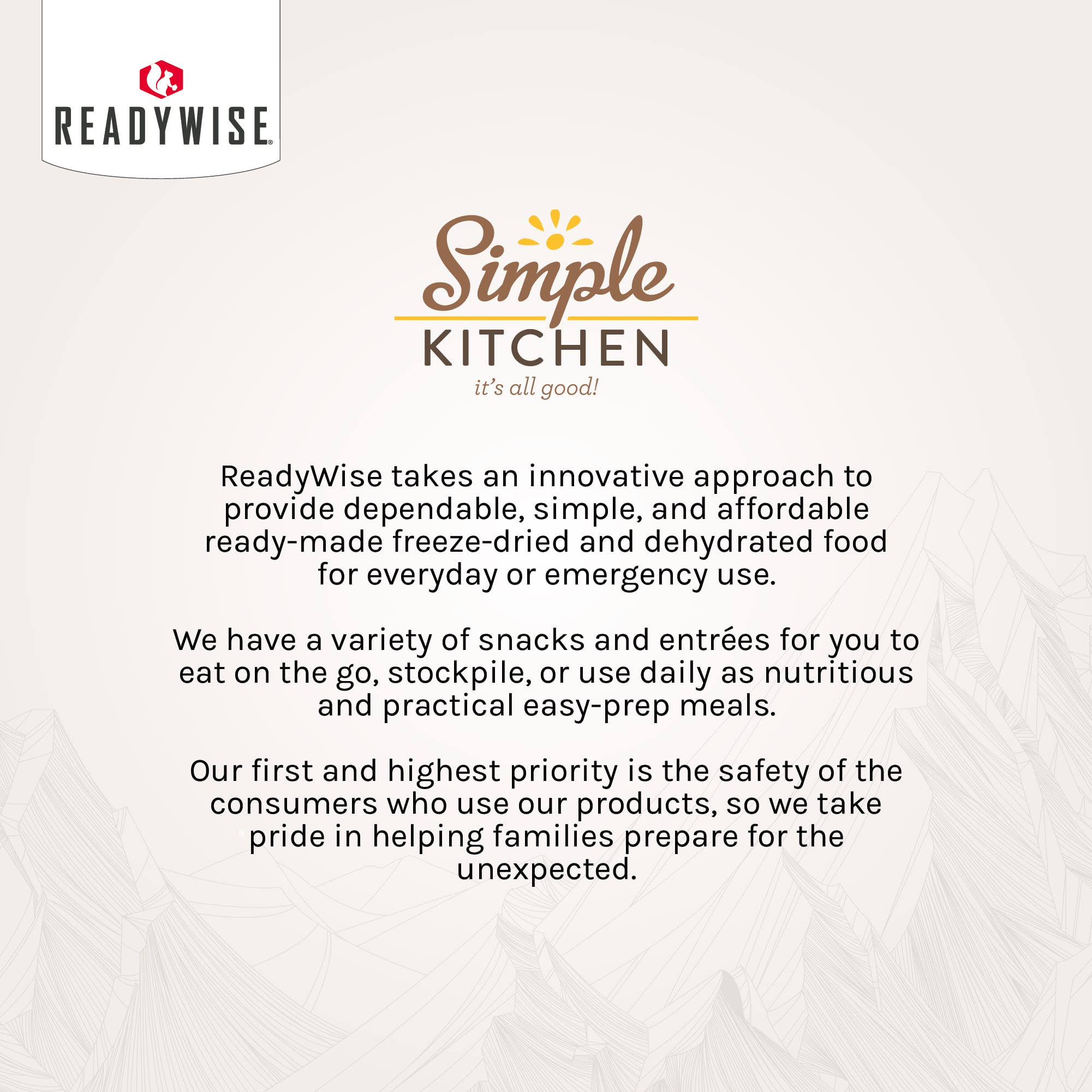 READYWISE - Simple Kitchen, Tomato Basil Soup, 17 Servings, MRE, Gluten Free, & Vegetarian, Food, Soup Mix, for Events, Hiking, Emergency Food Supply, Camping Essentials, or Daily Use, 1 Pack