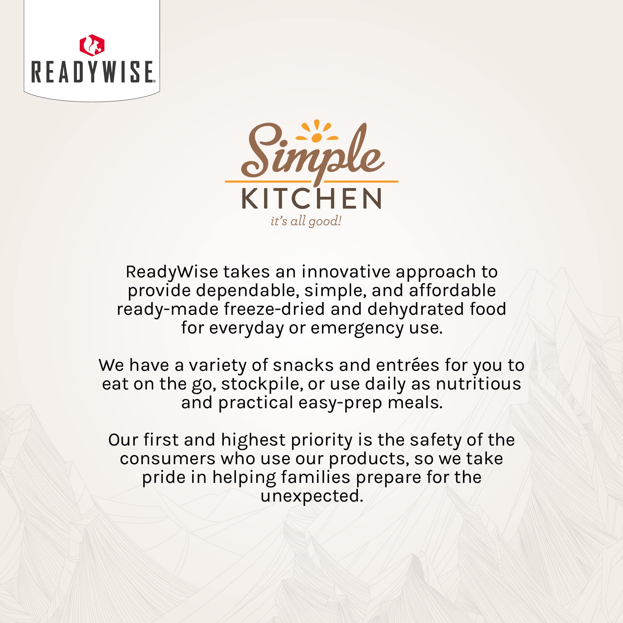 READYWISE - Simple Kitchen, Tomato Basil Soup, 17 Servings, MRE, Gluten Free, & Vegetarian, Food, Soup Mix, for Events, Hiking, Emergency Food Supply, Camping Essentials, or Daily Use, 1 Pack