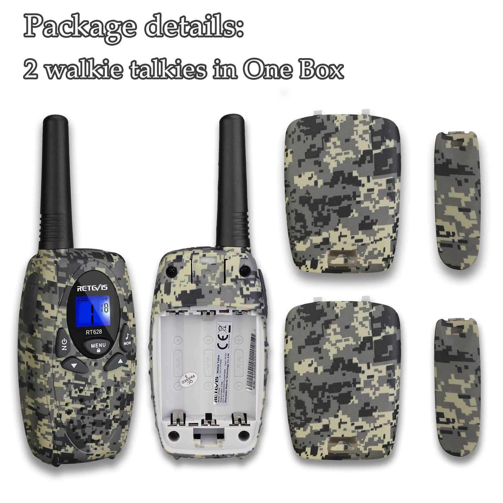 Retevis RT628 Walkie Talkies for Kids,Toys Gifts for 6-12 Years Old Boys Girls,Long Range 2 Way Radio 22CH VOX,Birthday Gift,Family Walkie Talkie for Camping Hiking Indoor Outdoor
