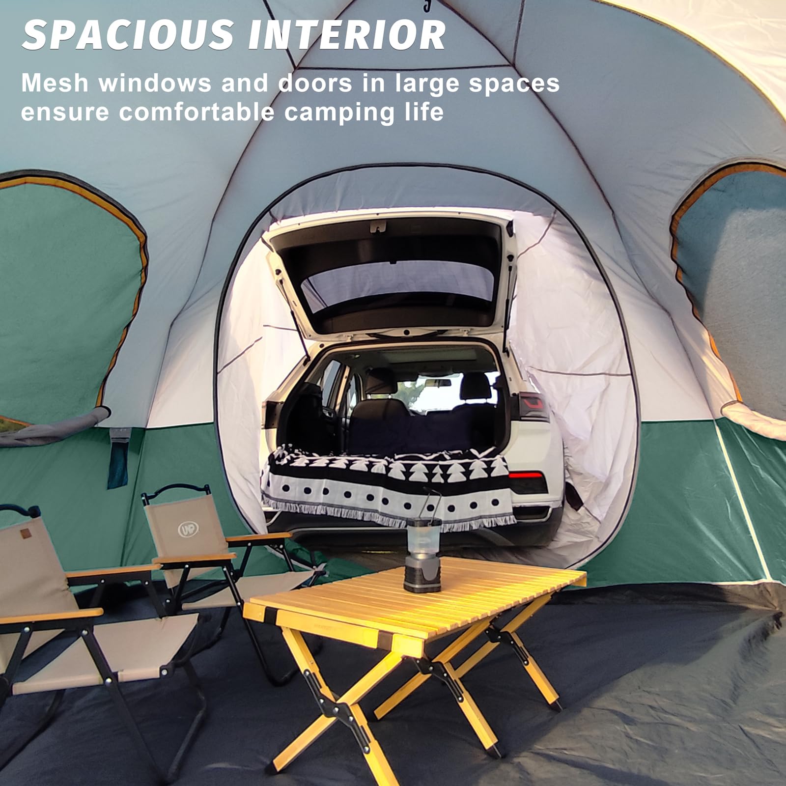 UNP SUV Dome Tent for Camping, Outdoor 6 Person Car Camping Tent, Easy Set Up SUV Tailgate Tent with Rainfly 10' x 10' Vehicle Camping Tent | for Camping, Outdoor, Car Camping Tent, Easy Set Up, SUV Tailgate Tent, with Rainfly