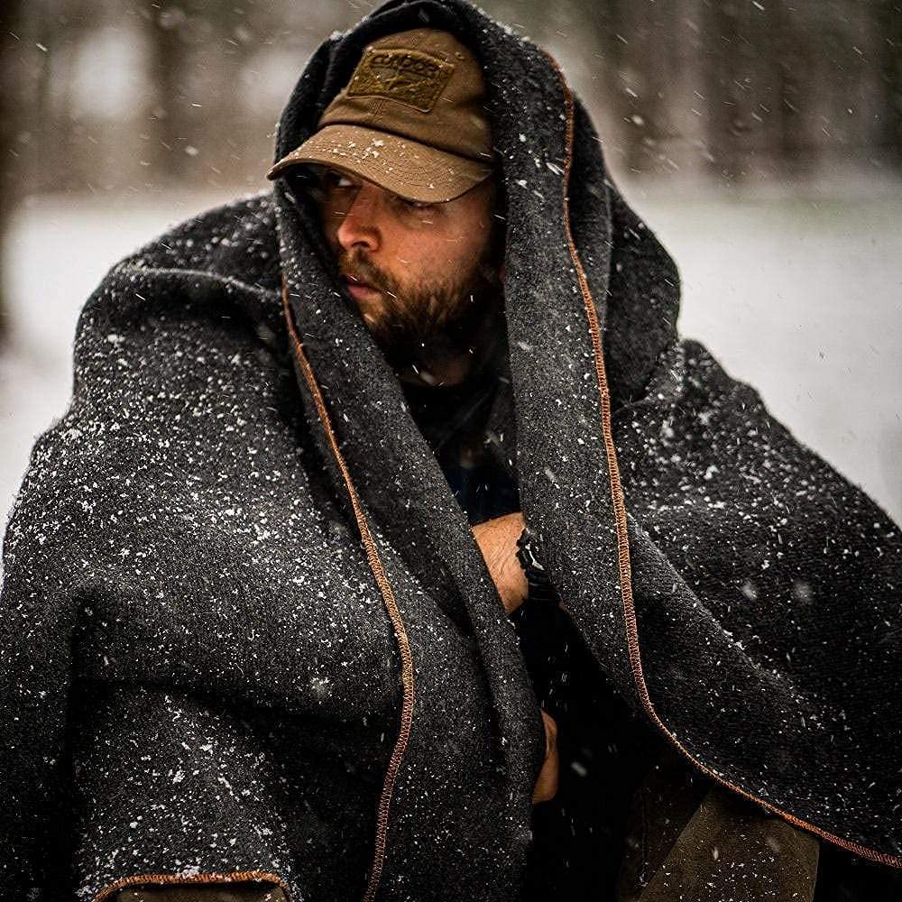 Arcturus Military Wool Blanket - Warm, Thick, Washable - Great for Outdoors, Camping, Stadium Blanket, Picnics, Travel - Car & Bushcraft Survival Kits