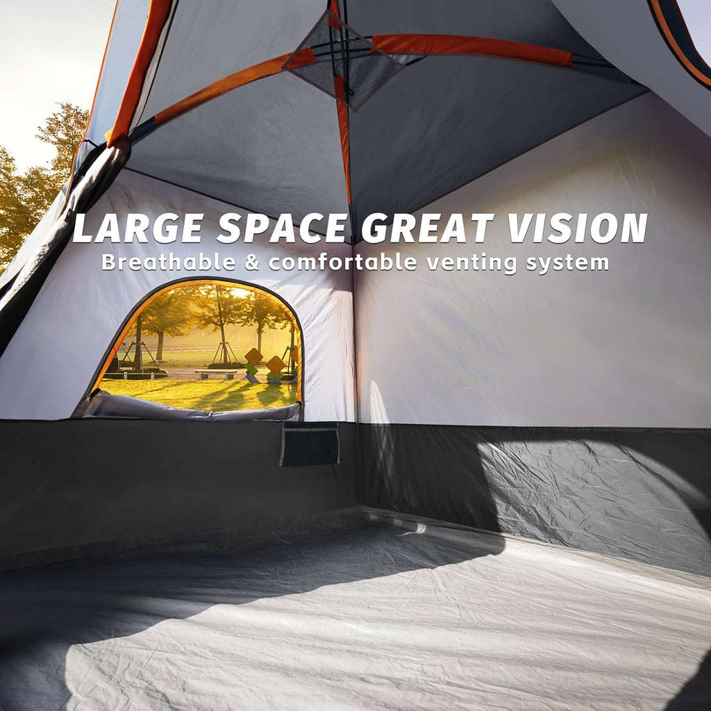UNP Portable Cabin Tent for 4 Person and 8 Person Camping Tent Easy Set Up, Waterproof with Top Rainfly for Outdoor Camping/Hiking