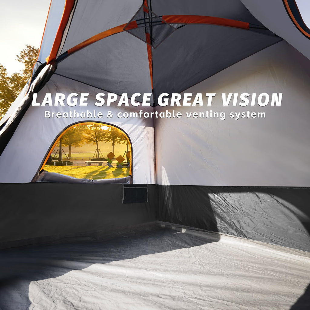 UNP 2/4/6/8 Person Tent, Portable Cabin Tent, Camping Tent 4-Person Easy Set Up, Waterproof with Top Rainfly for Outdoor Camping/Hiking | Easy Set Up, Waterproof, Top Rainfly