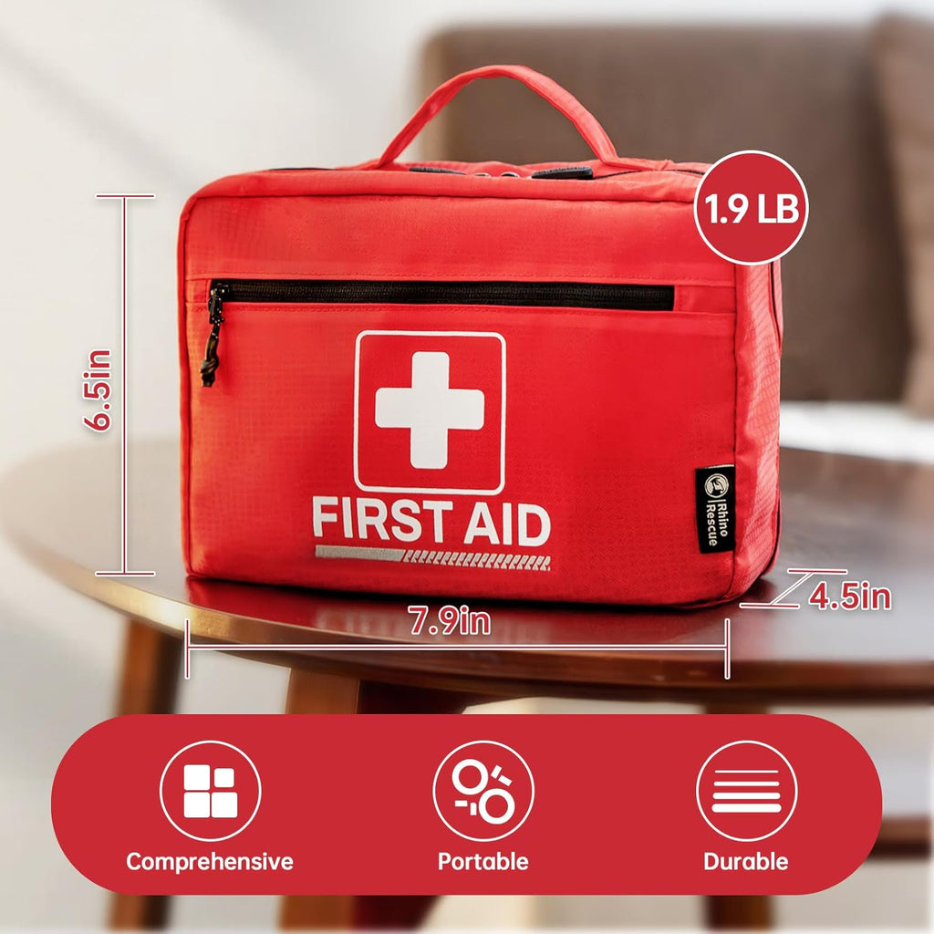 RHINO RESCUE 240 Piece All-Purpose First Aid Kit for Home+350 Pieces OSHA All-Purpose First Aid Kit