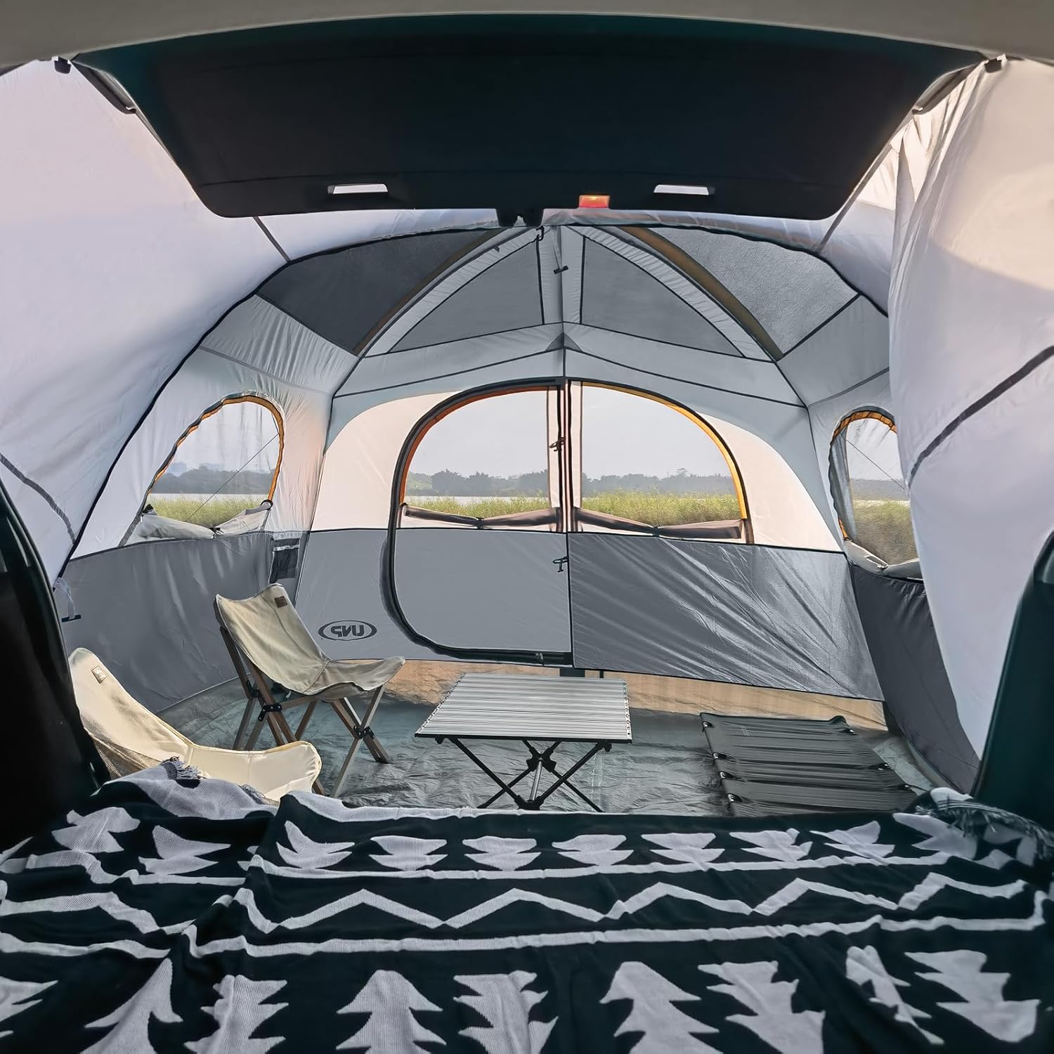 UNP Camping Shower Tent and SUV 6 Person Camping Tent for Outdoor Pricacy Shelter Hiking Fishing