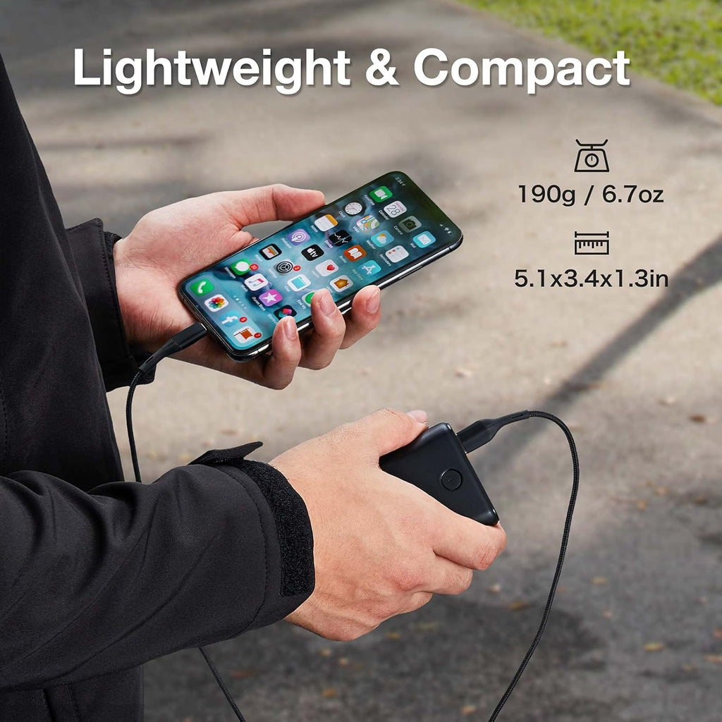 TIDEWE Power Bank, Rechargeable Battery Pack Suitable for Heated Clothes, USB-C 10000mAh Portable Charger with Dual Output Port for iPhone, Samsung Galaxy, and More（Include Power Bank & USB-C Only）