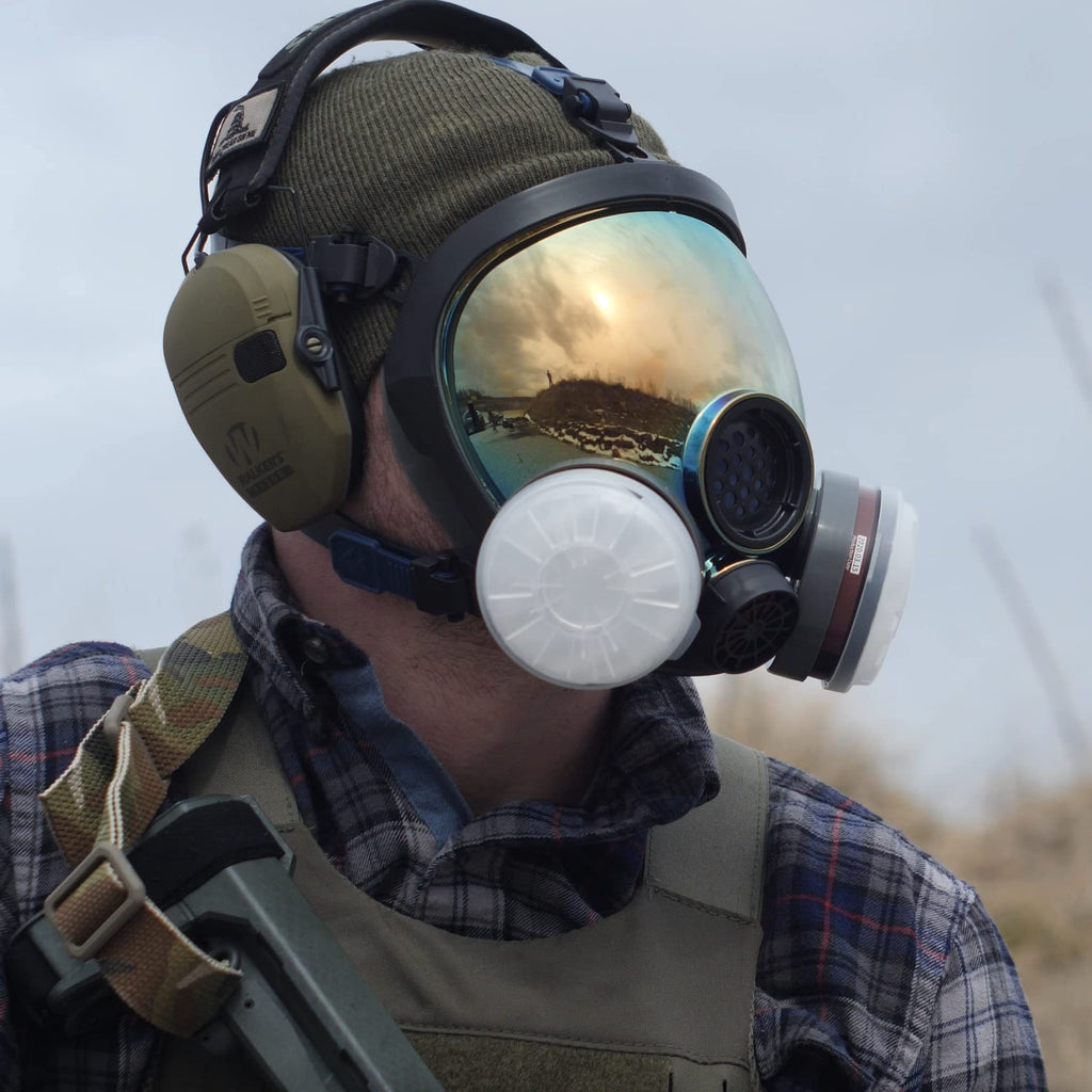 Parcil Distribution Gas Mask Survival Nuclear and Chemical Full Face Respirator - Organic Vapor & Particulate - CE Tested
