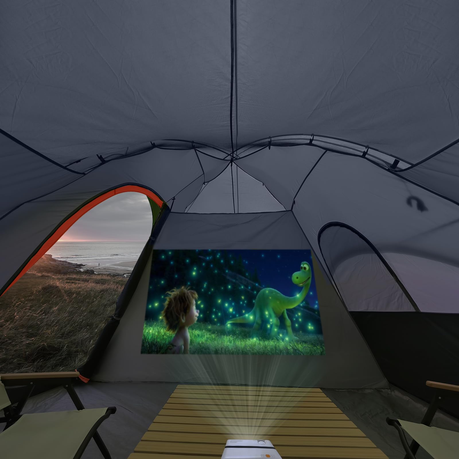 UNP Camping Tent 10-Person-Family Tents, Parties, Music Festival Tent, Big, Easy Up, 5 Large Mesh Windows, Double Layer, 2 Room, Waterproof, Weather Resistant, 18ft x 9ft x78in