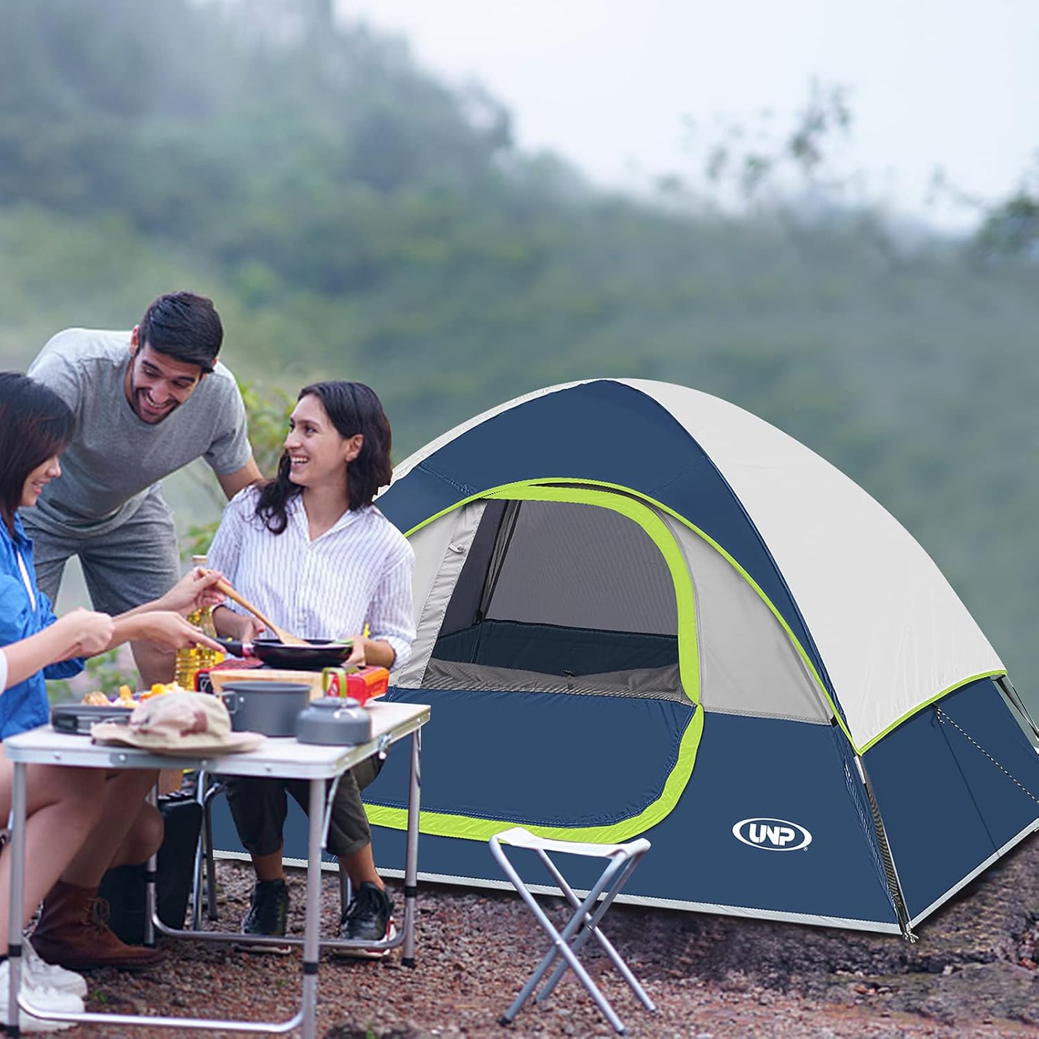 UNP Camping Shower Tent and 2 Person Camping Tent for Hiking Outdoor Fishing Portable