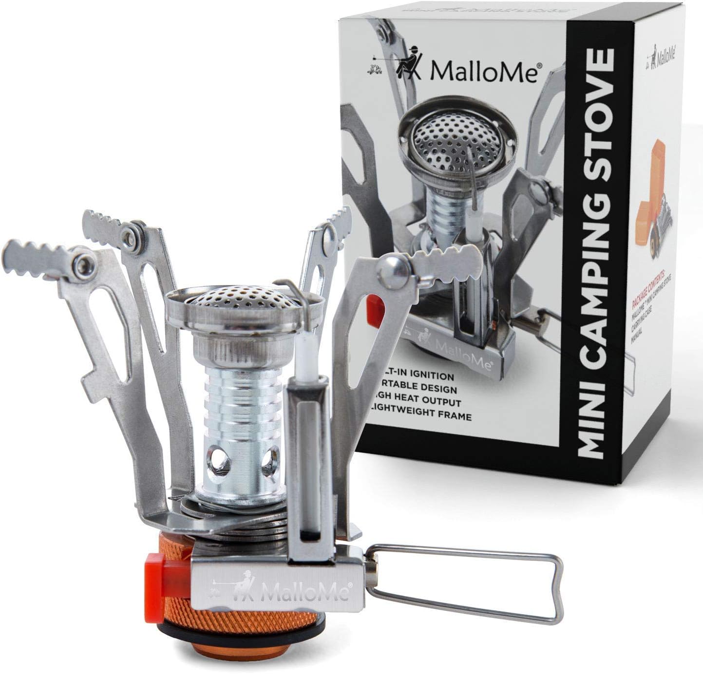 MalloMe Camping Cookware Mess Kit with Backpack Stove - Camping Cooking Set - Camping Pot and Pans Backpacking Gear- Hiking Stove/Backpacking Stove - Camp Accessories Equipment