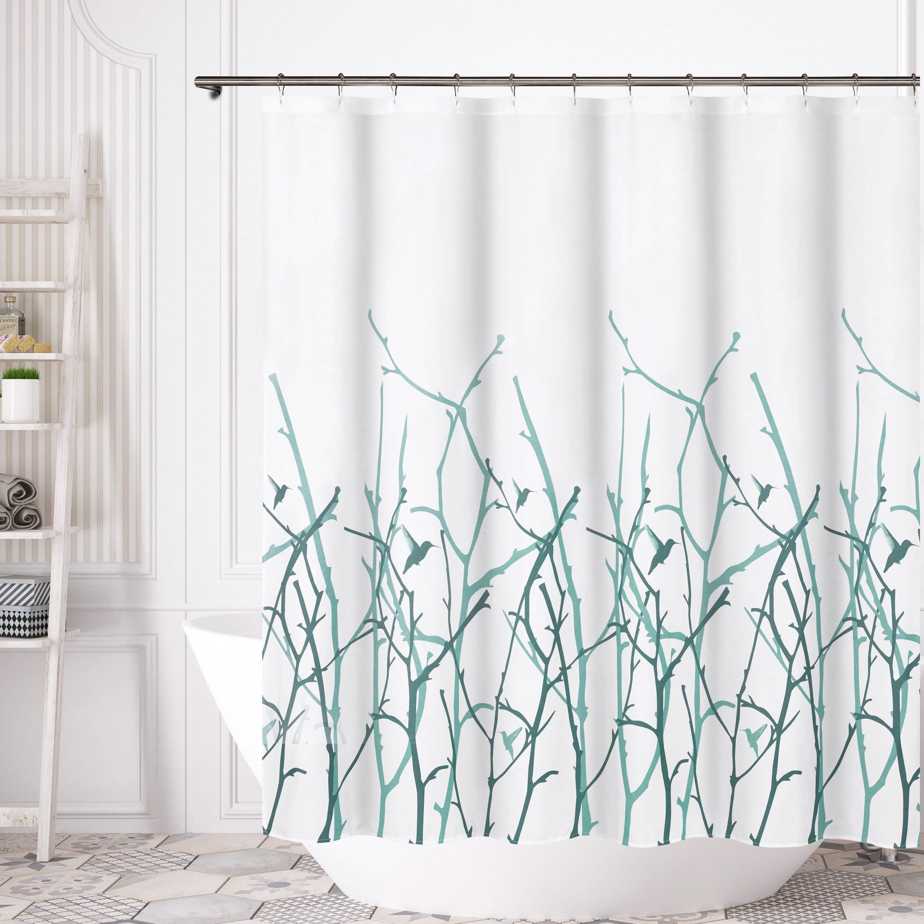 72x72" Bird Branches Polycotton Spa Bath Shower Curtain