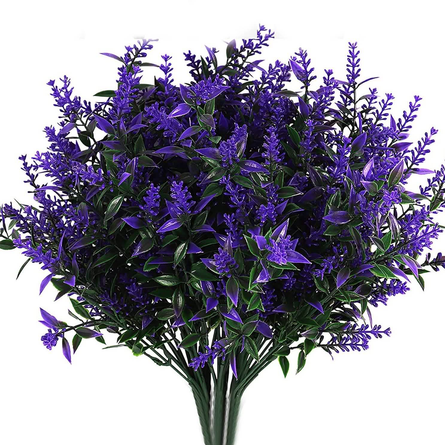 8 Bundles Artificial Lavender Plastic Flower Decorations