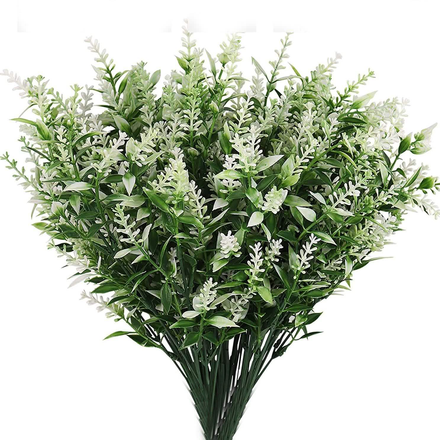 8 Bundles Artificial Lavender Plastic Flower Decorations