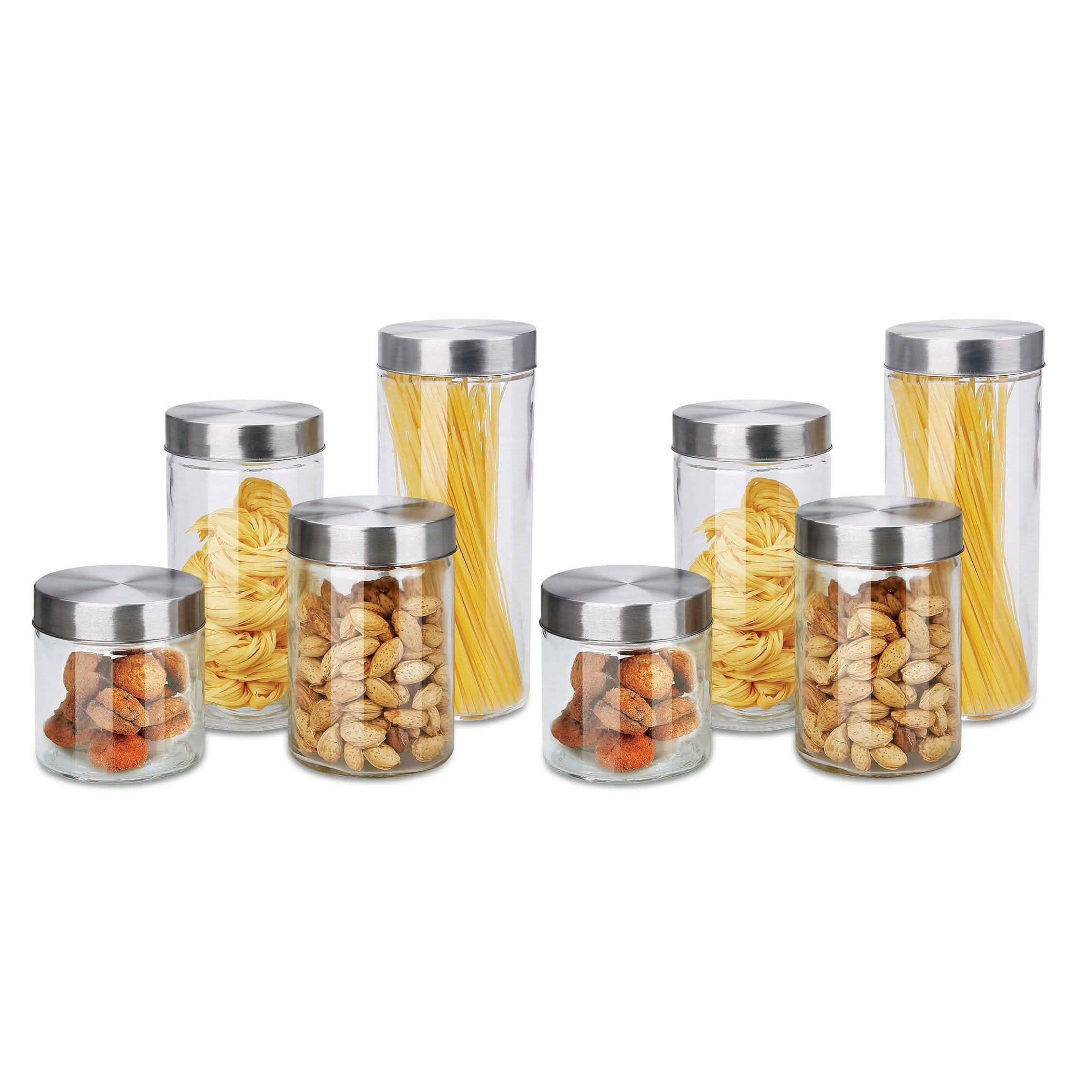 8-Piece: Glass Canister Set