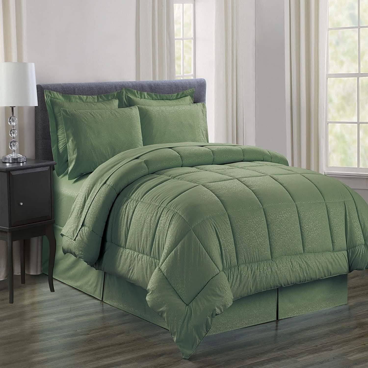 8-Piece: Plazatex Vine Microfiber Comforter Bed in A Bag Set