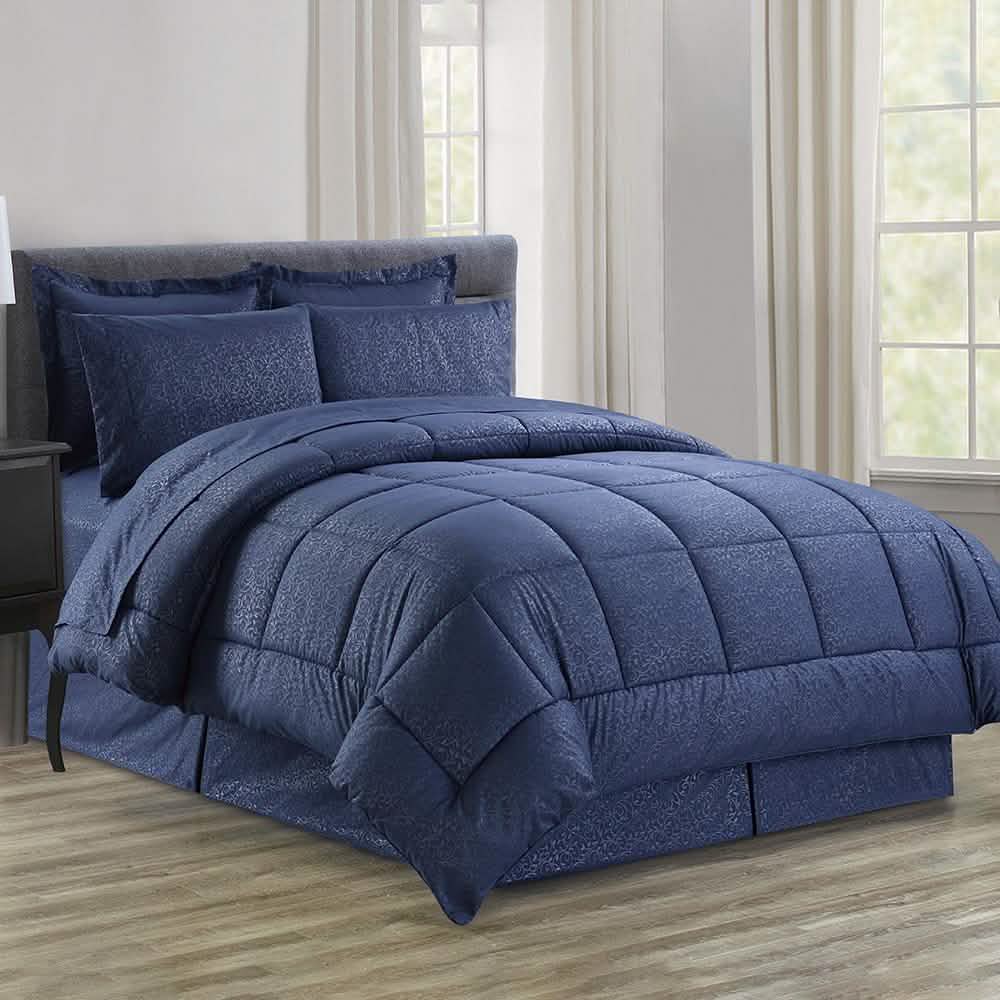 8-Piece: Plazatex Vine Microfiber Comforter Bed in A Bag Set