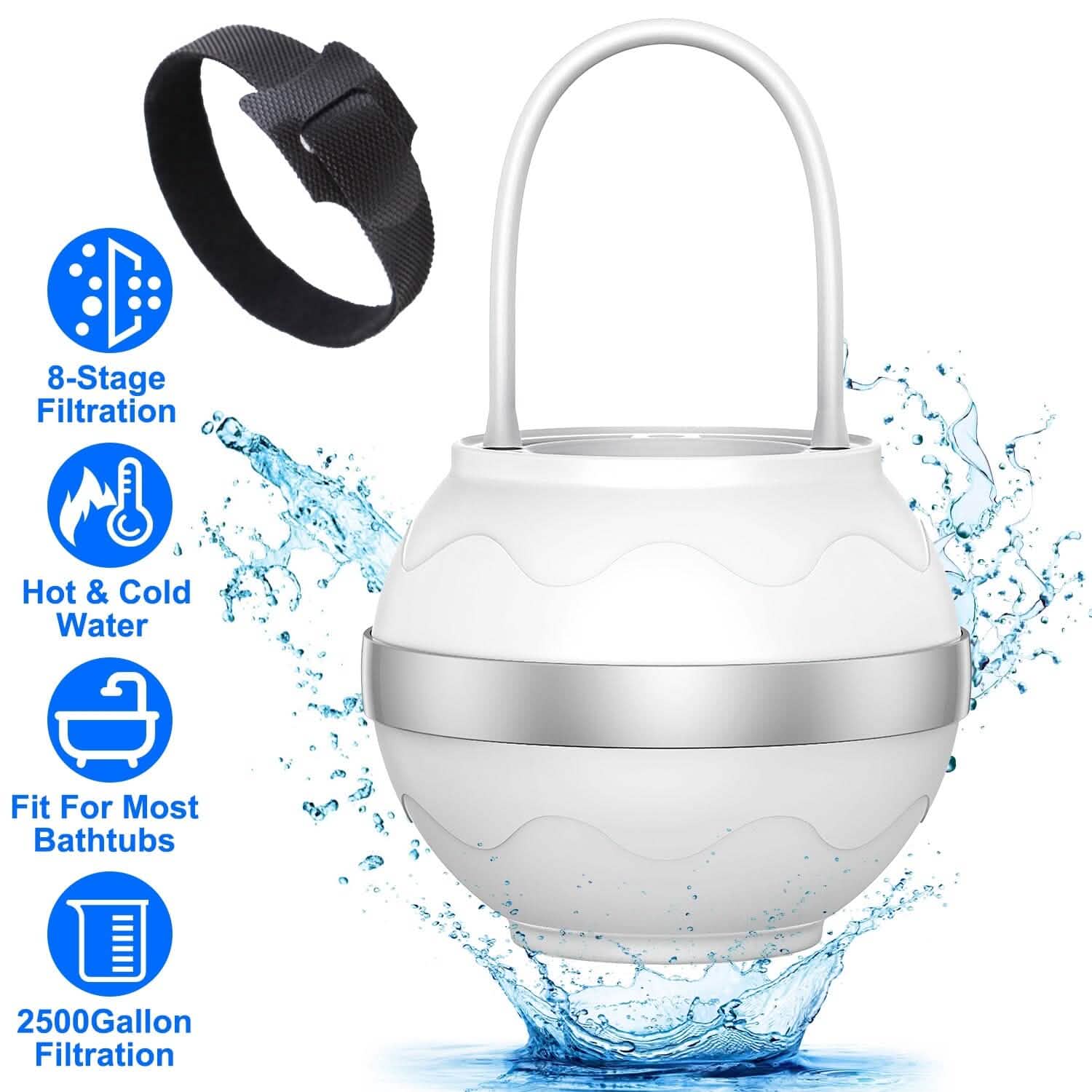 8 Stages Bath Ball Filter 2,500 Gallons of Filtration BPA Free